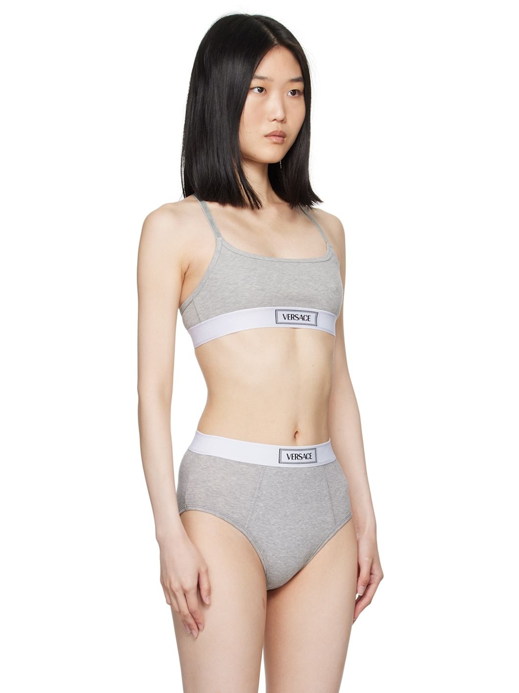 Gray Scoop Neck Bra - 2