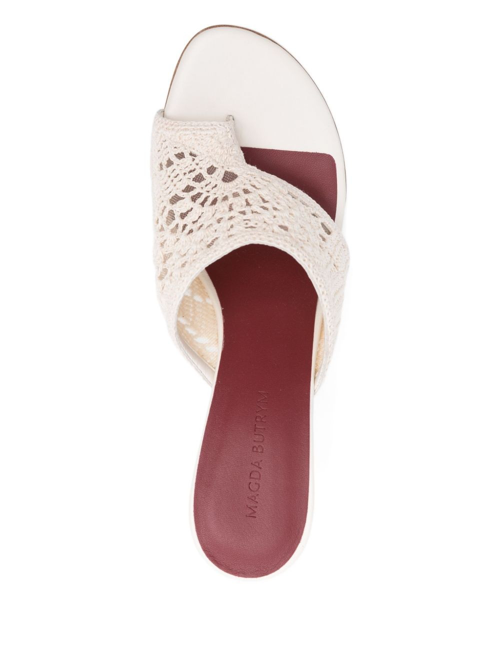 100mm crochet thong heeled sandals - 4