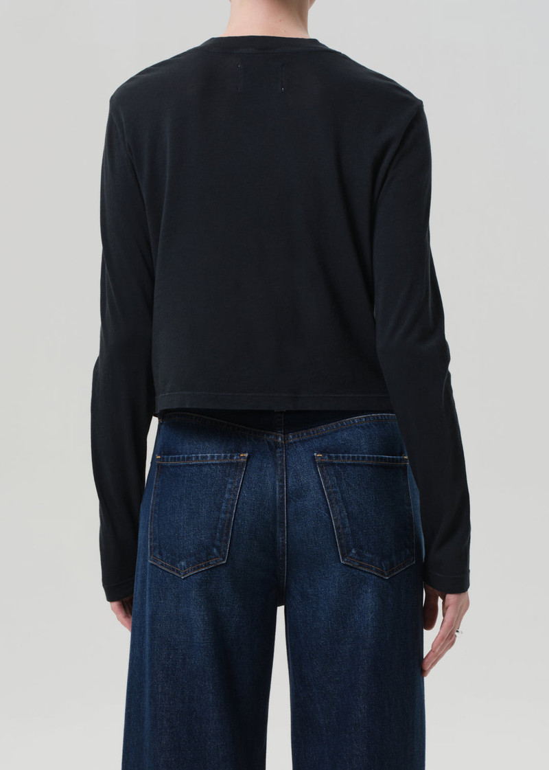 Sabine Cropped Long Sleeve In Washed Black 3