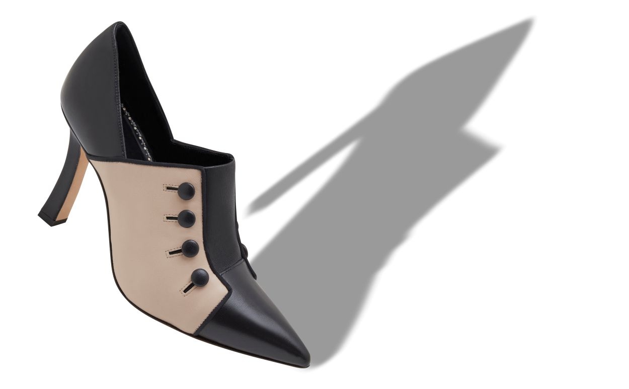 Beige Nappa Leather Shoe Booties - 2