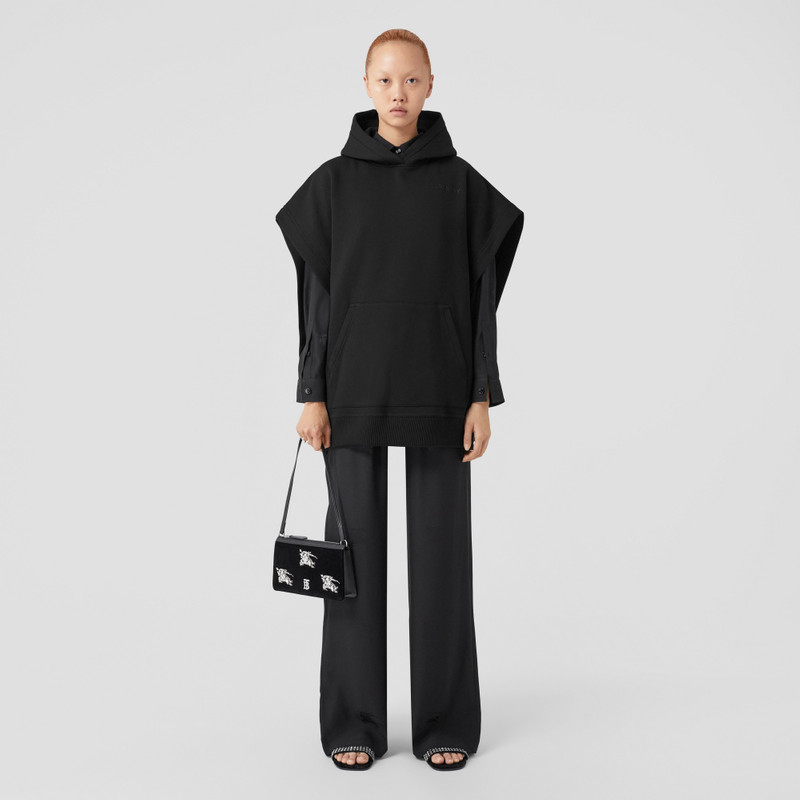 Burberry Crystal EKD Cotton Blend Hooded Poncho outlook