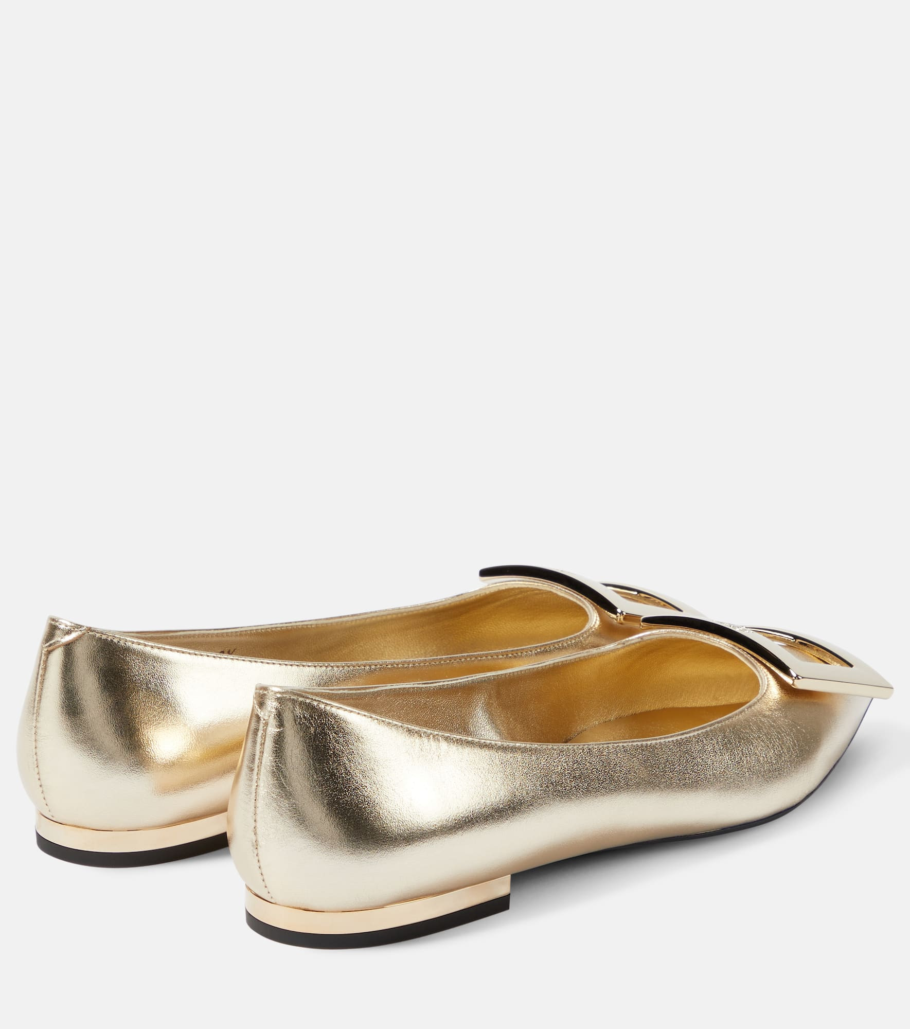 Gommettine metallic leather ballet flats - 3