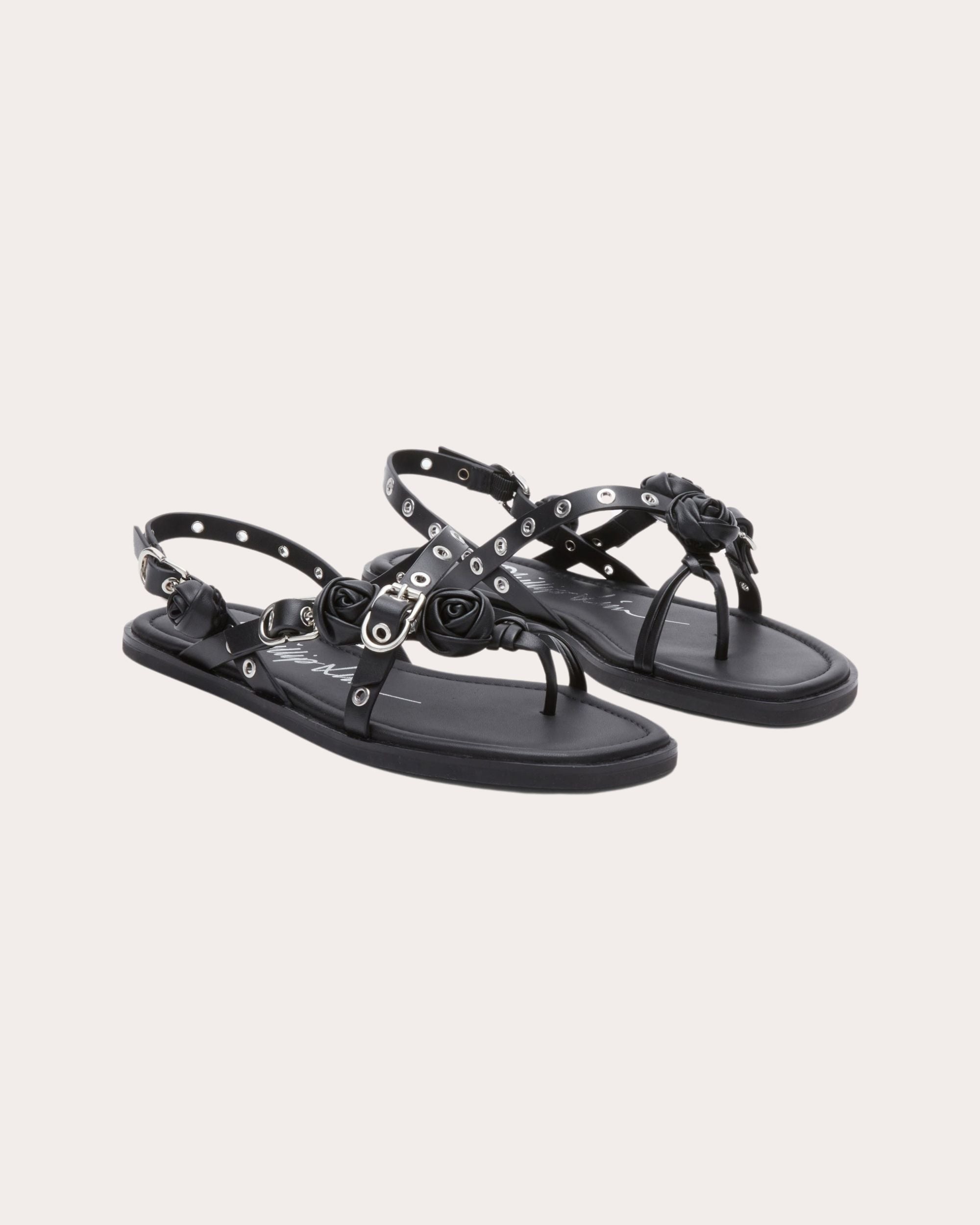 Rosette Eyelet Multi-Strap Leather Sandal - 2