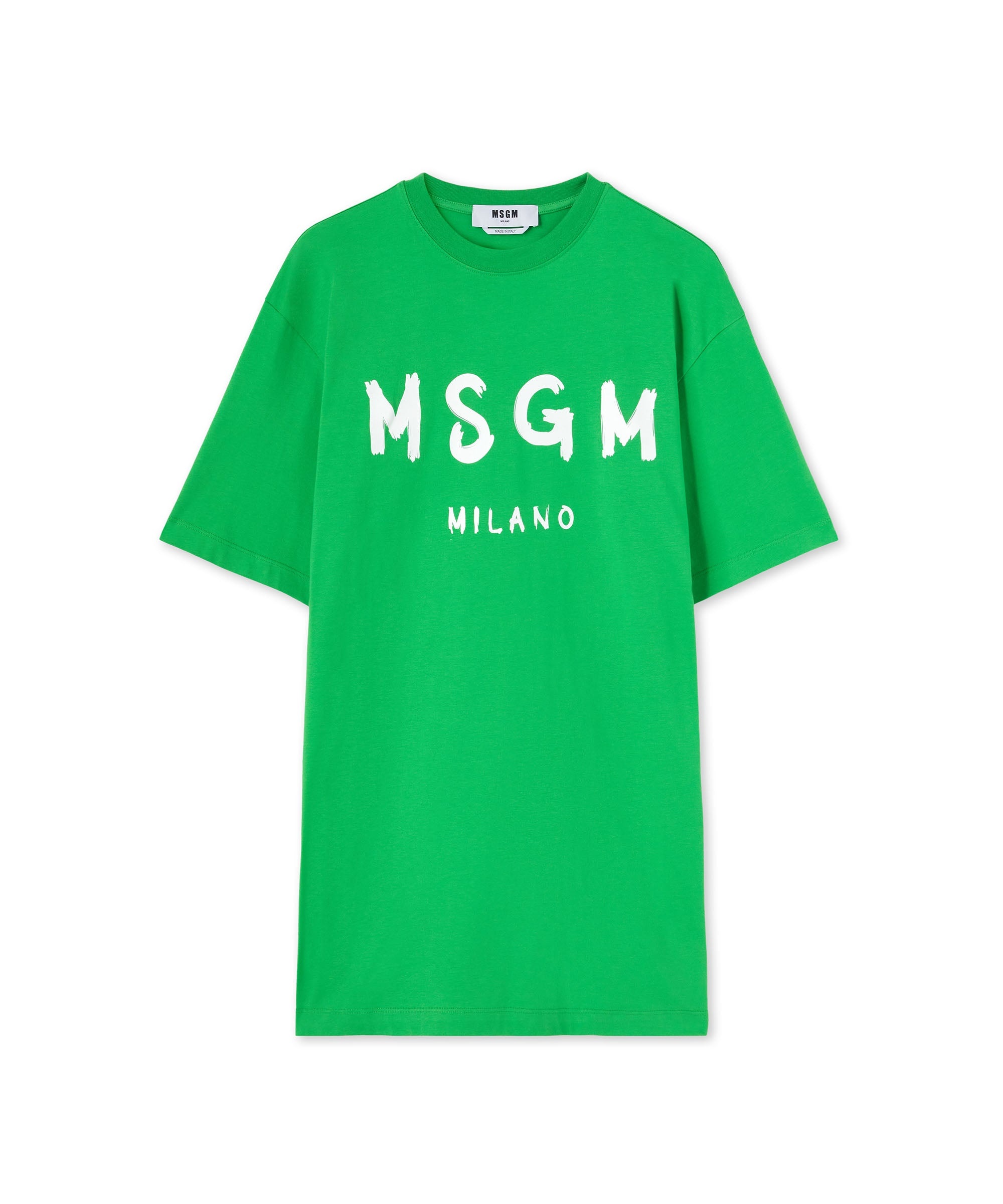 Long T-Shirt dress with brushstroke logo - 1