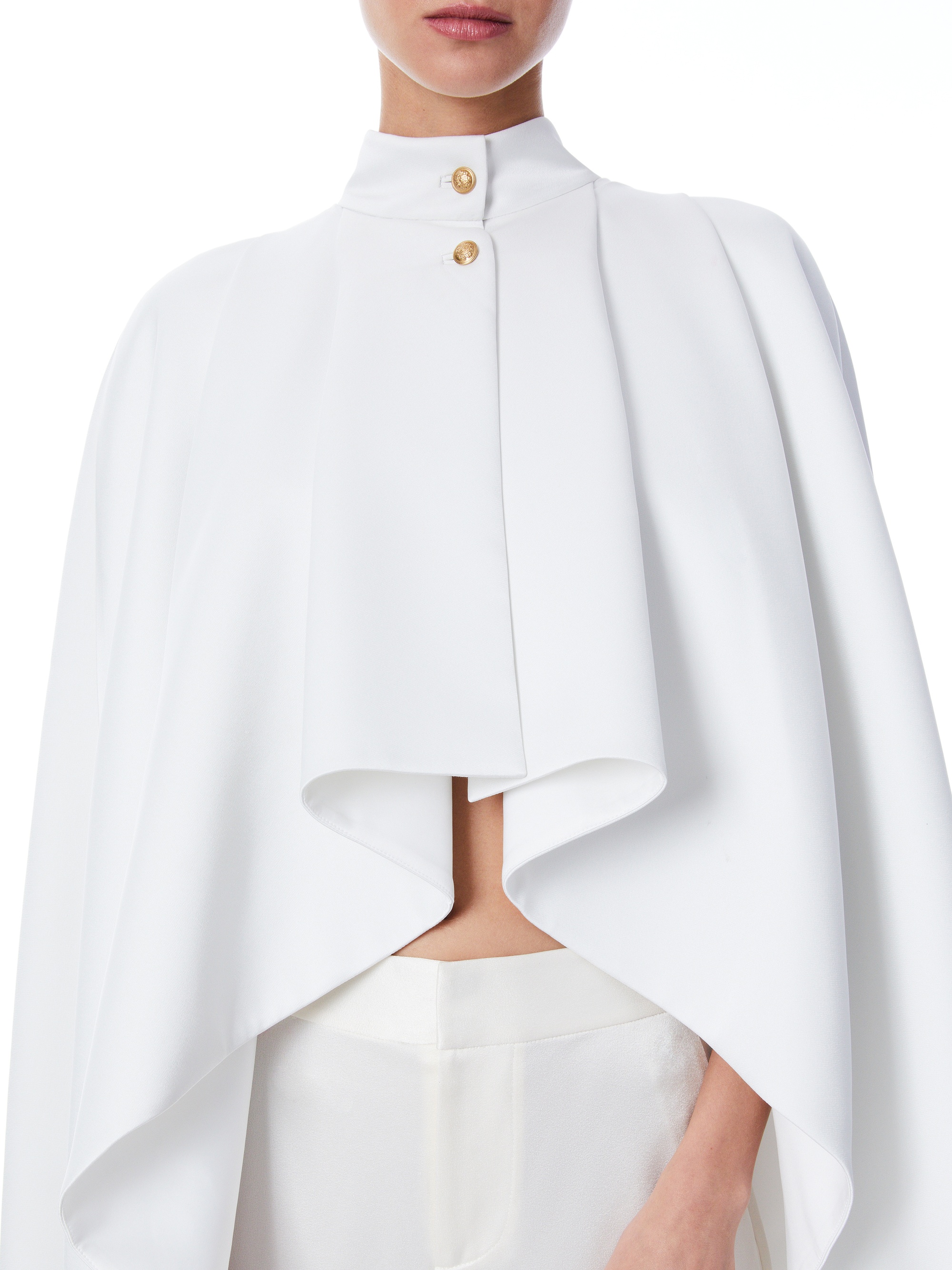 SUSANNE HIGH LOW COLLARED CAPE - 5