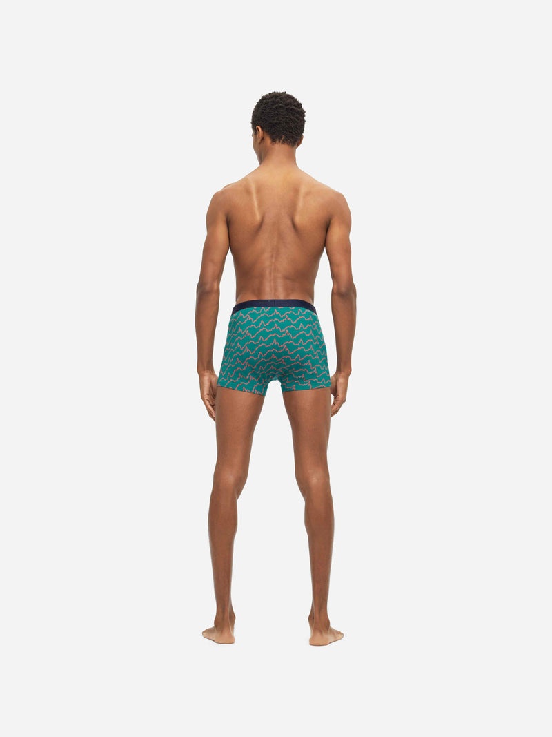 Men's Boxer Briefs Zigzag Pima Cotton Stretch Green - 5
