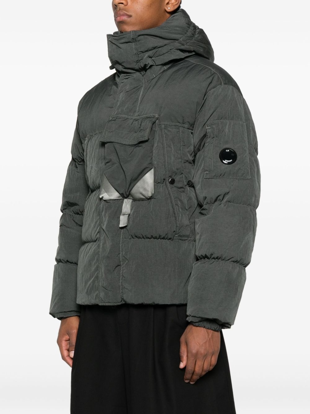 Lens-detail hooded puffer jacket - 3