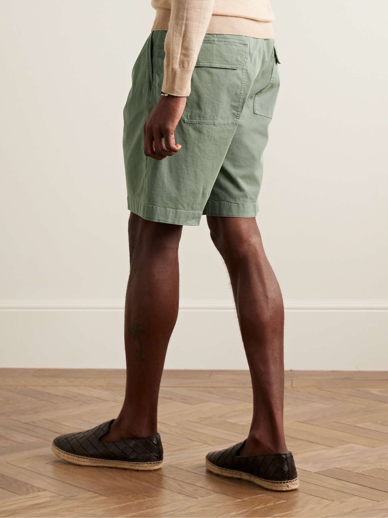 Straight-Leg Pleated Cotton-Blend Twill Bermuda Shorts - 3