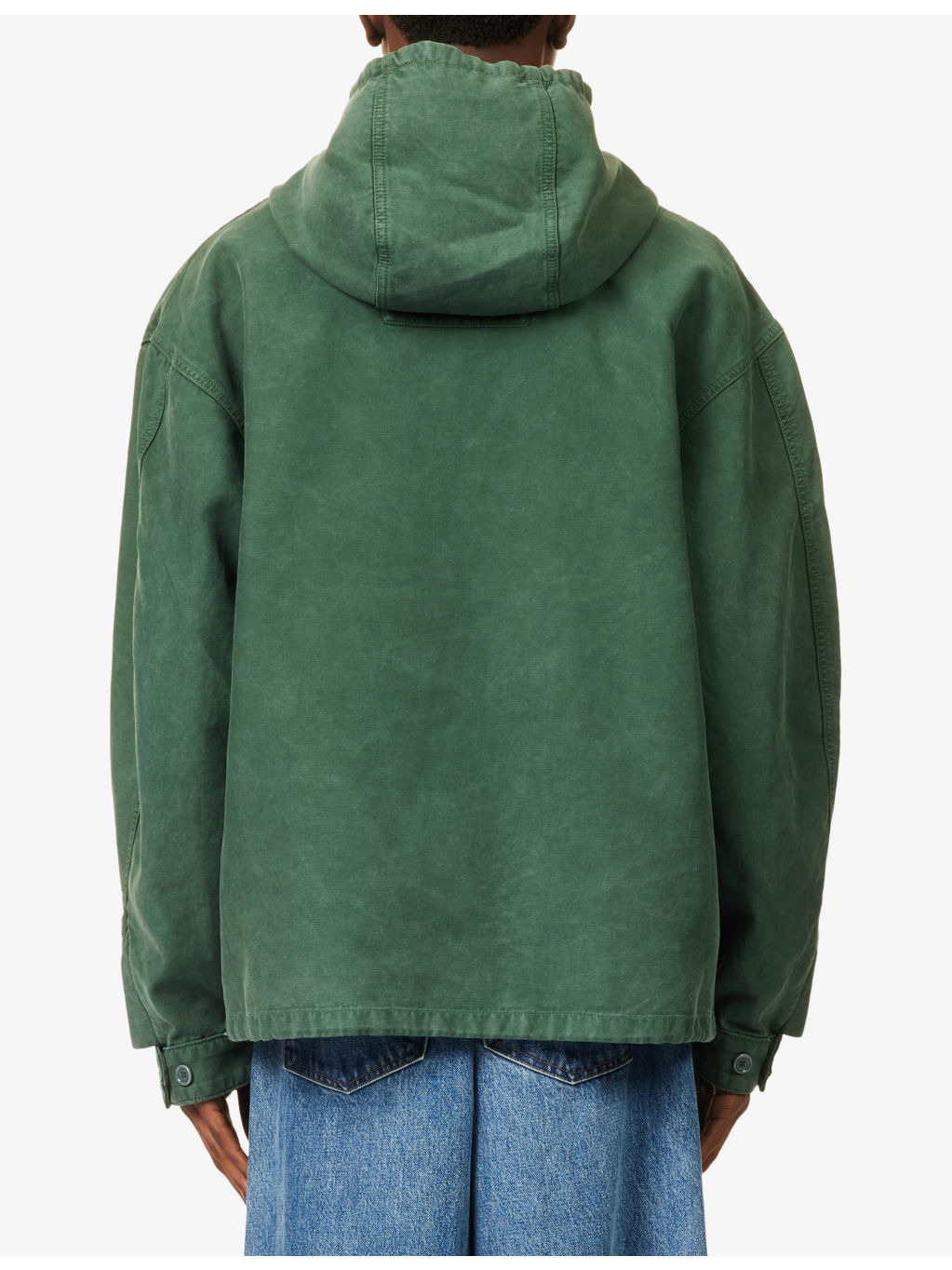 Hooded Long Sleeve Cotton Anorak - 4