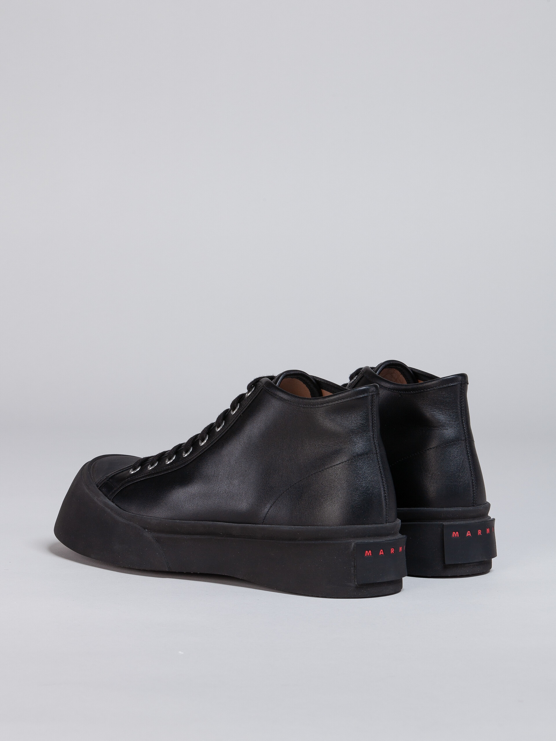 BLACK LEATHER PABLO HIGH-TOP  SNEAKER - 3