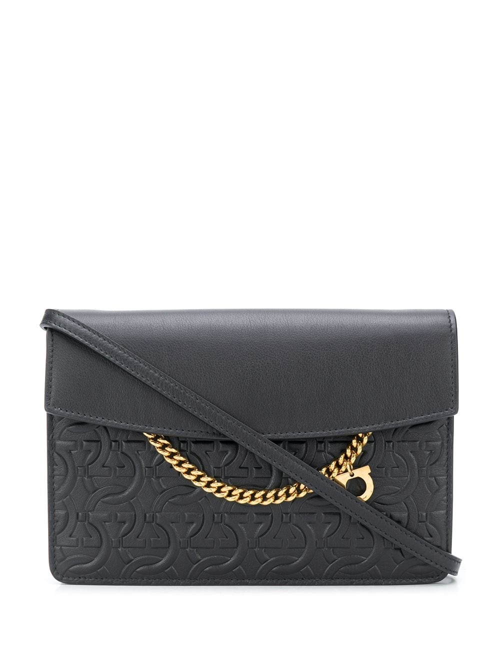 Gancio embossed shoulder bag - 1