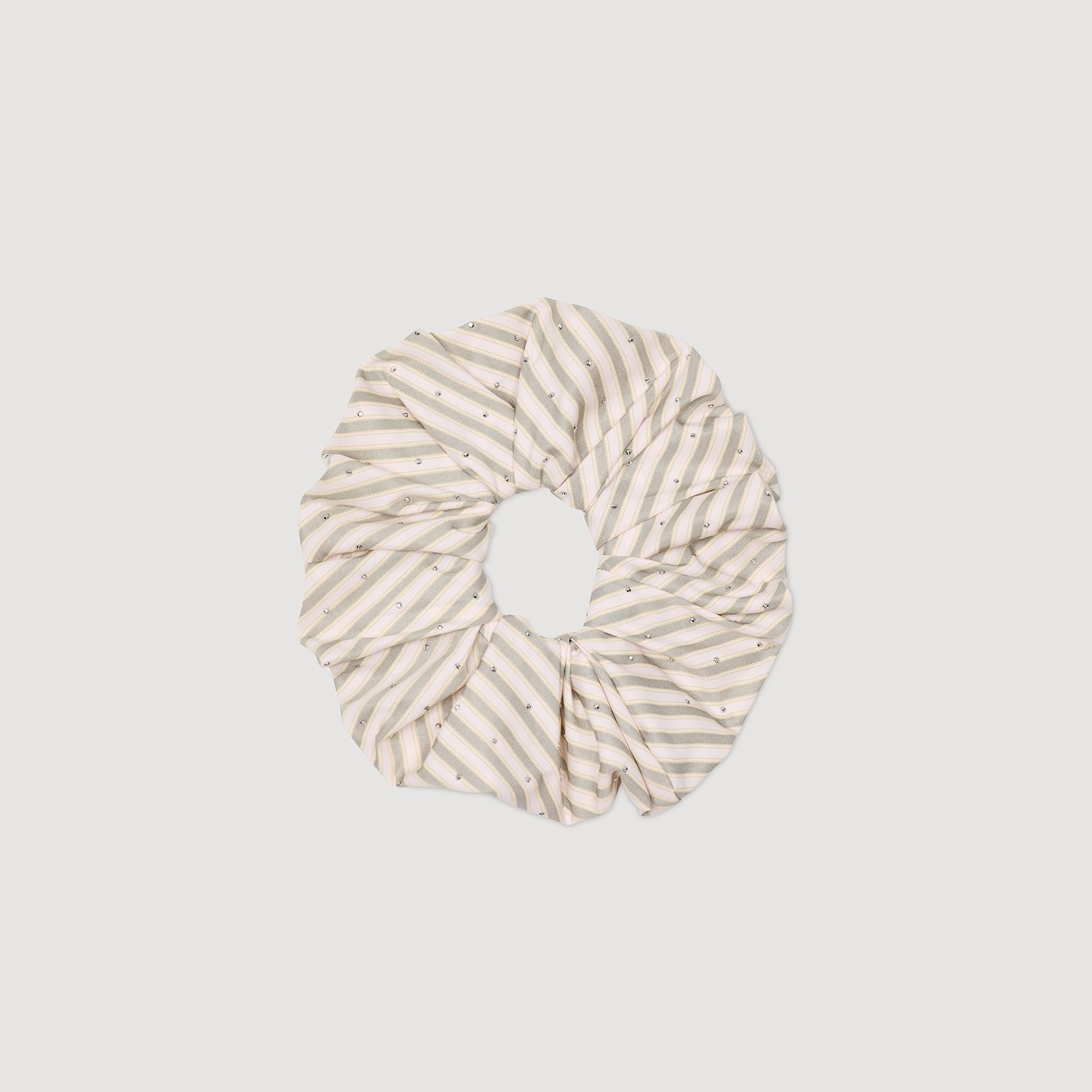 RHINESTONE STRIPED SCRUNCHIE - 3