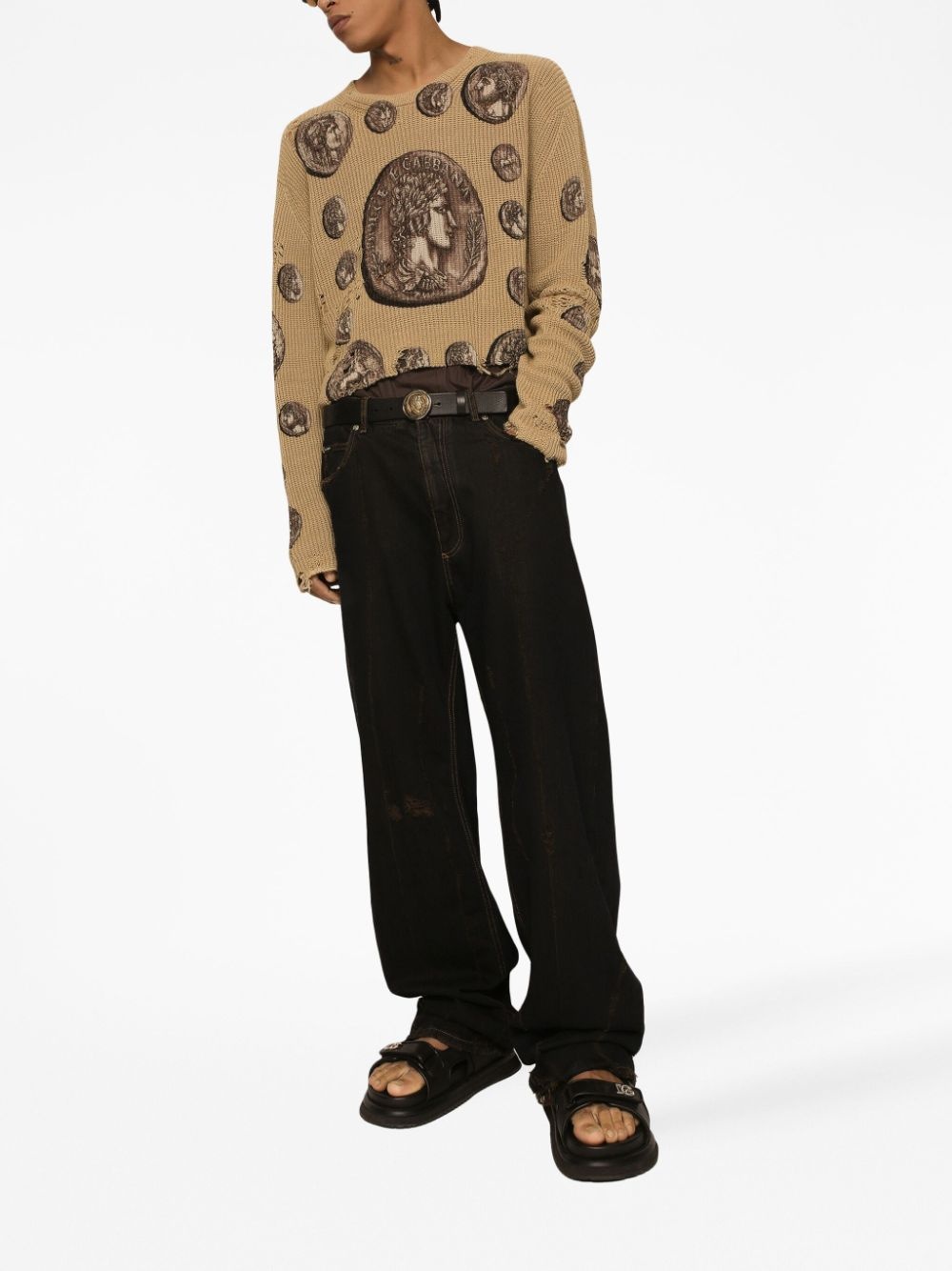 straight-leg cotton trousers - 2