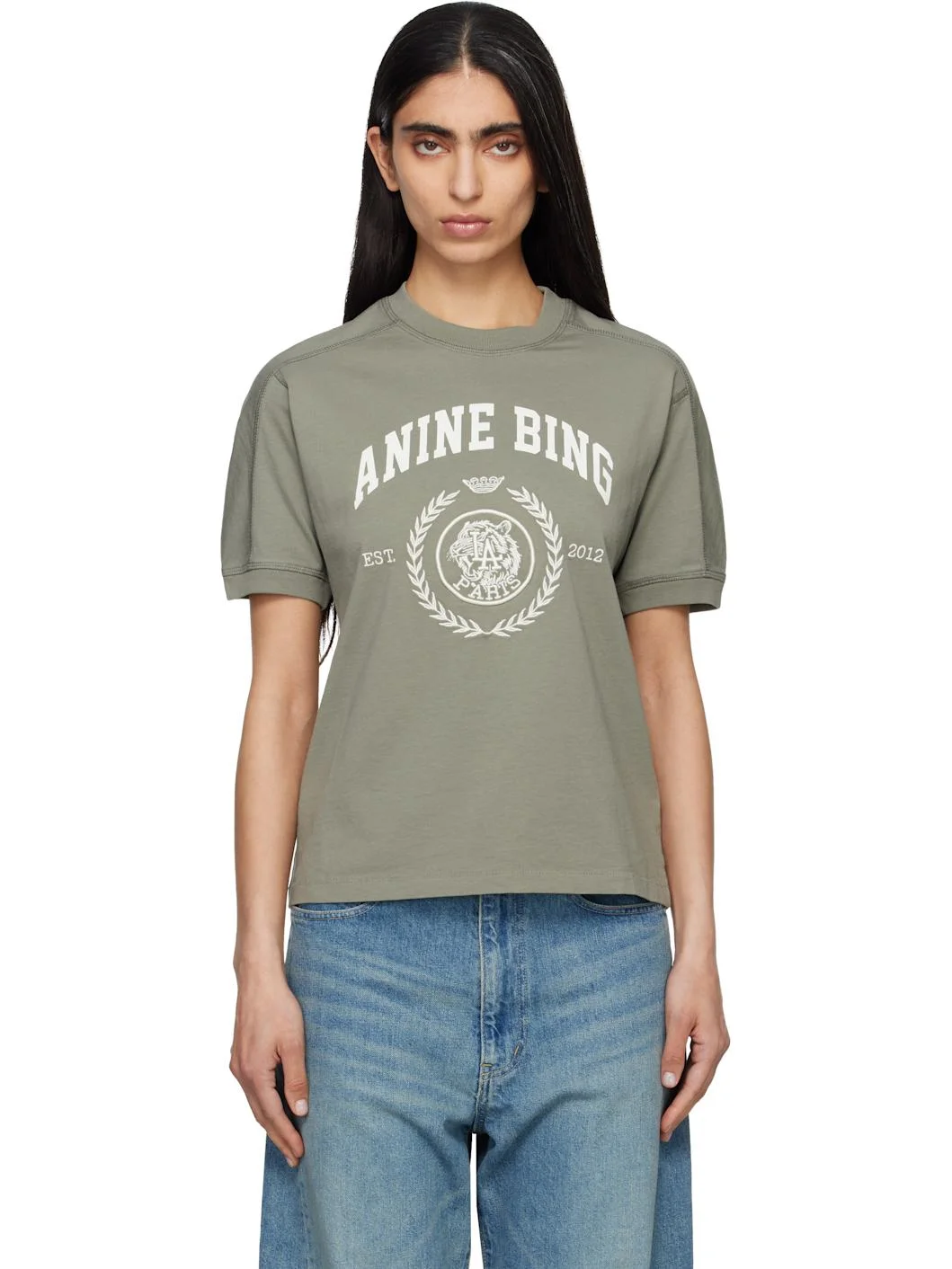 Khaki Jaylin Collegiate T-shirt - 1