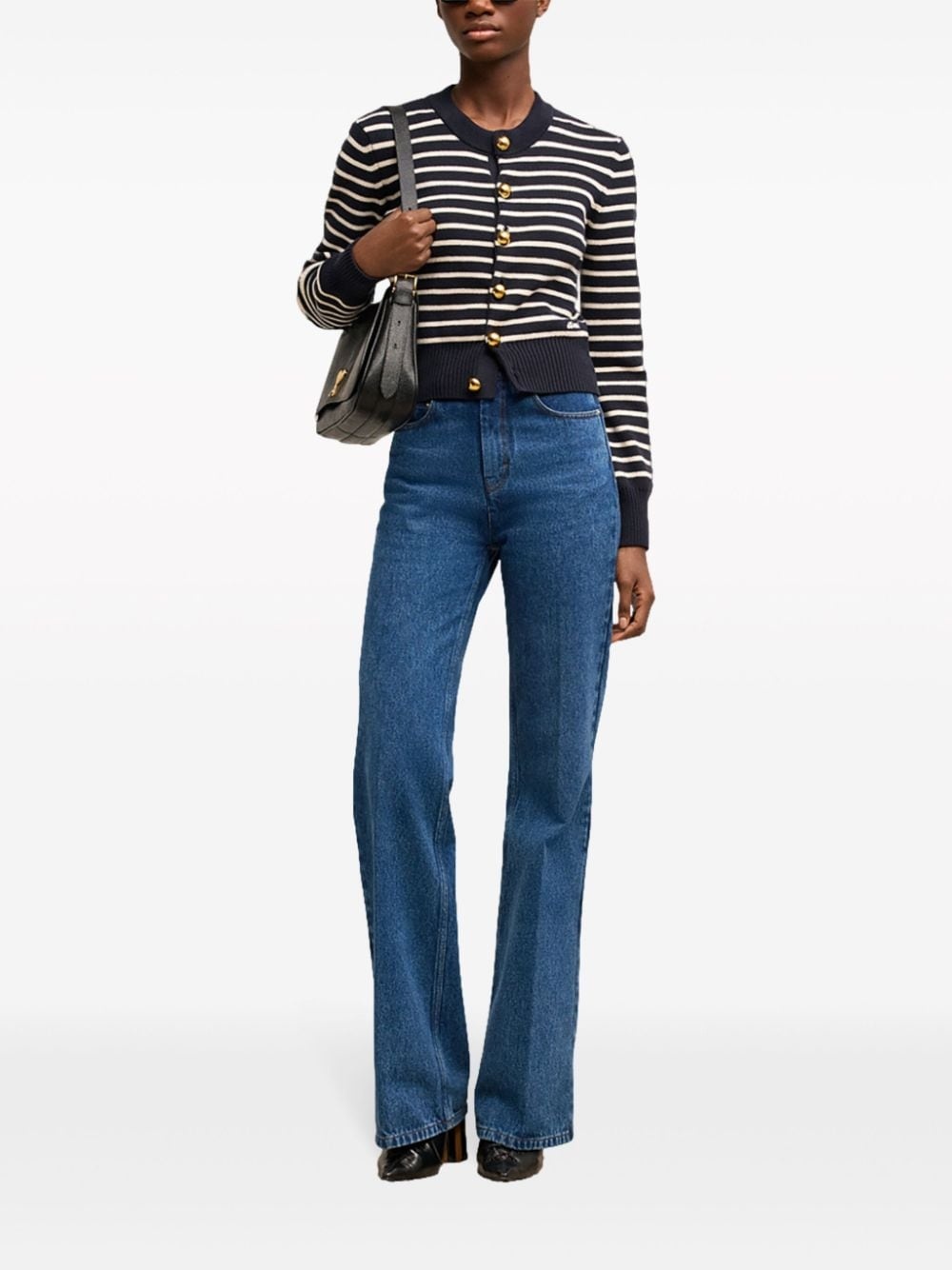 stripe-pattern cotton-blend cardigan - 2
