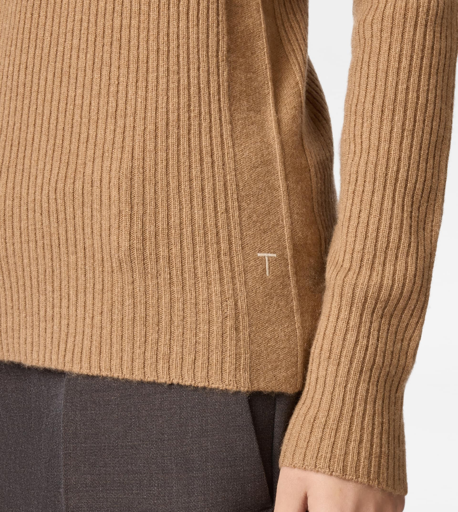 PULLOVER IN CASHMERE - BROWN - 5