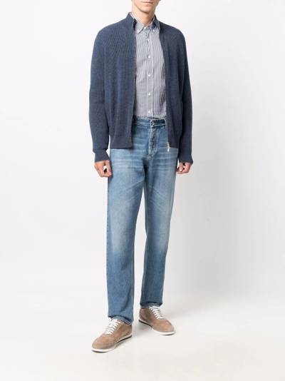 Brunello Cucinelli ribbed-knit zip-up cardigan outlook