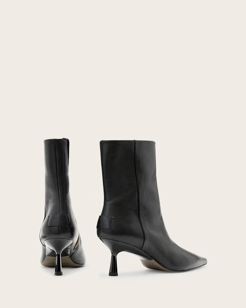 VIVIAN POINTED TOE LEATHER BOOTS 9