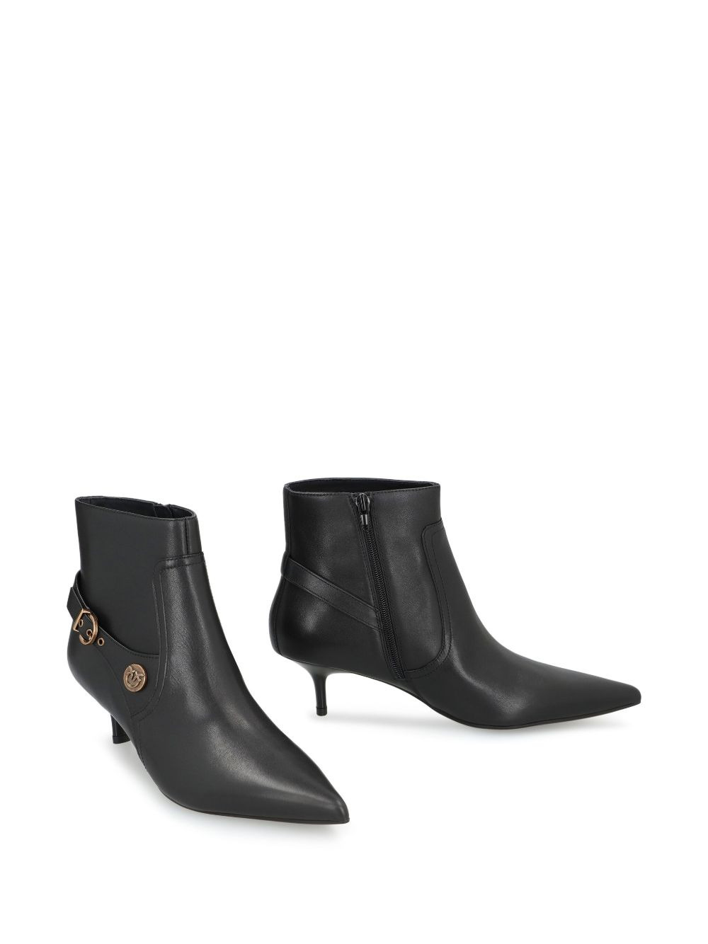 buckle-detail pointed-toe boots - 2