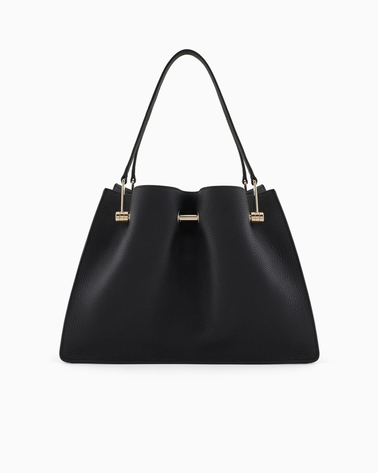 SMALL PEBBLED-LEATHER SHOPPER BAG - 3