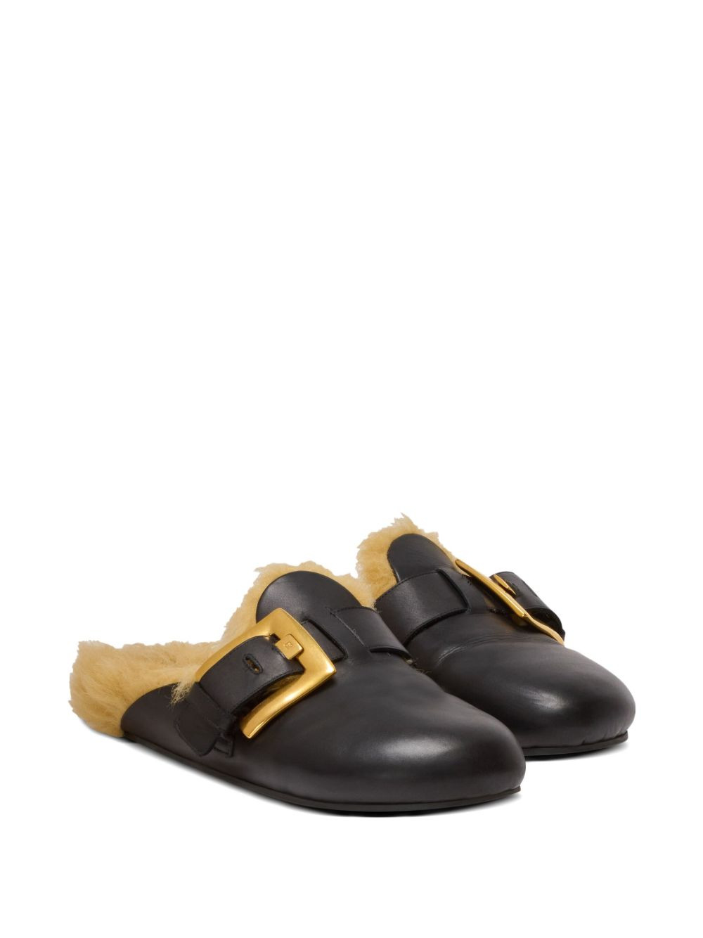 faux fur-lined mules - 2