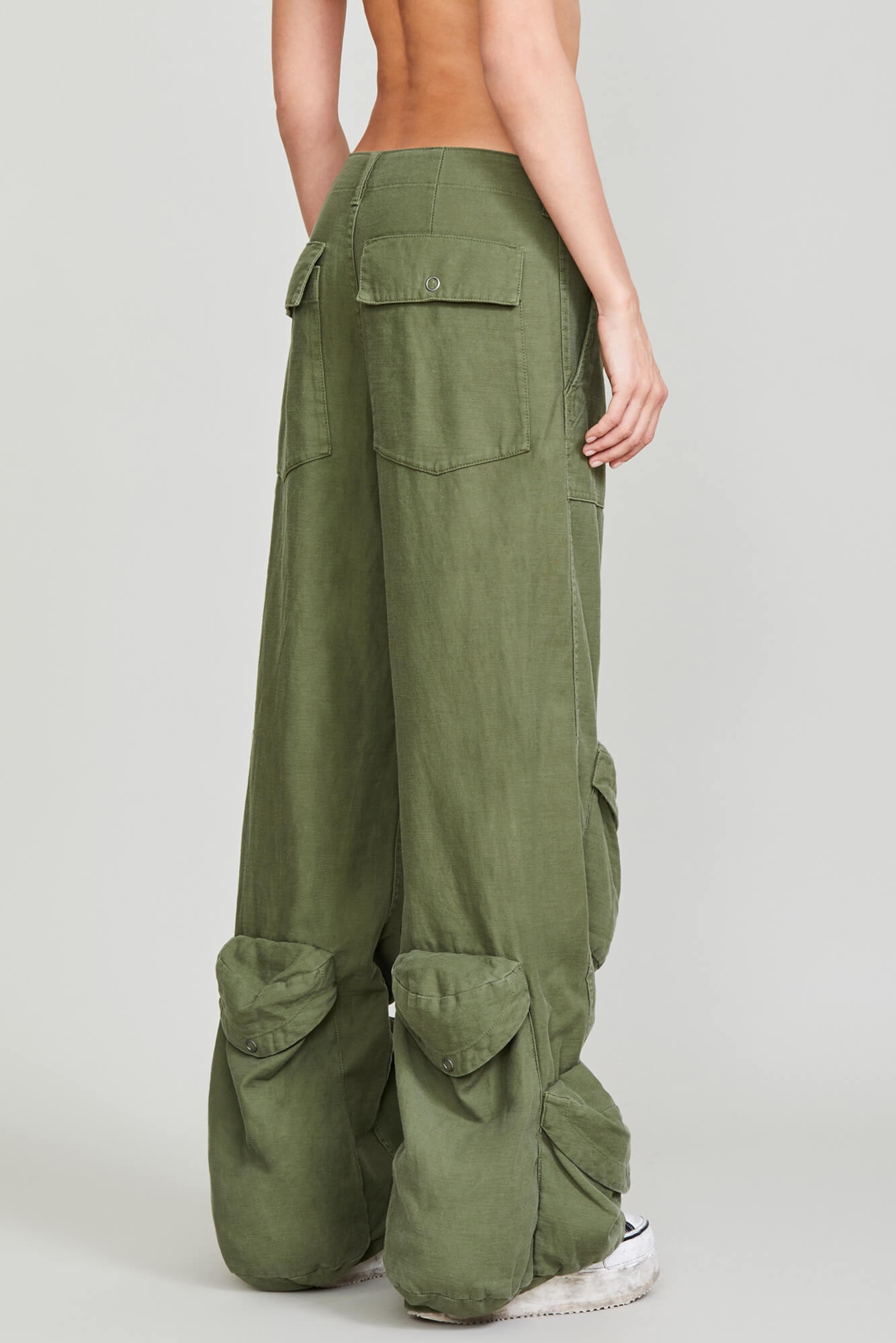 MULTIPOCKET UTILITY JEAN - OLIVE GARMENT DYE - 3