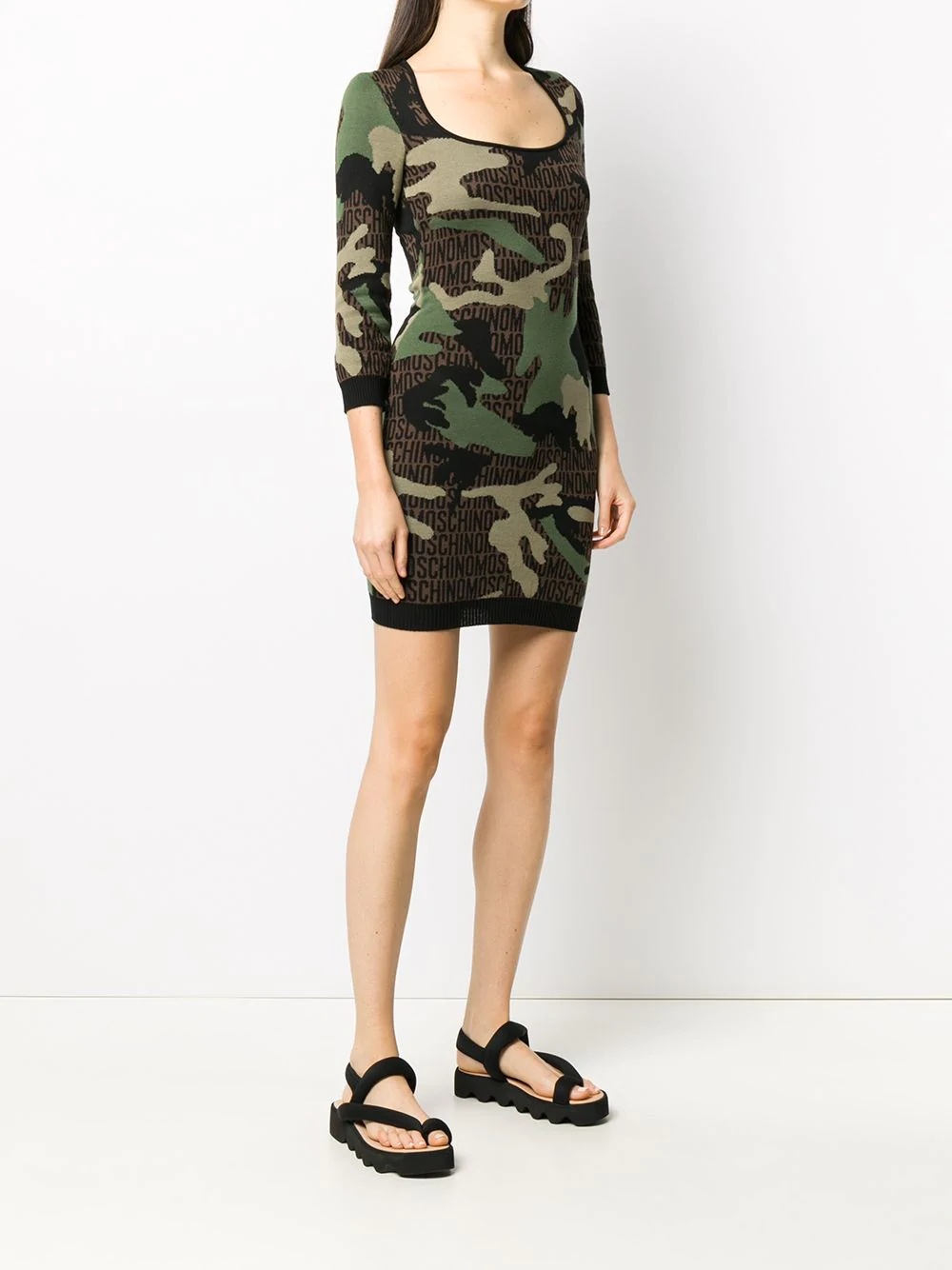 camouflage-pattern knitted dress - 3