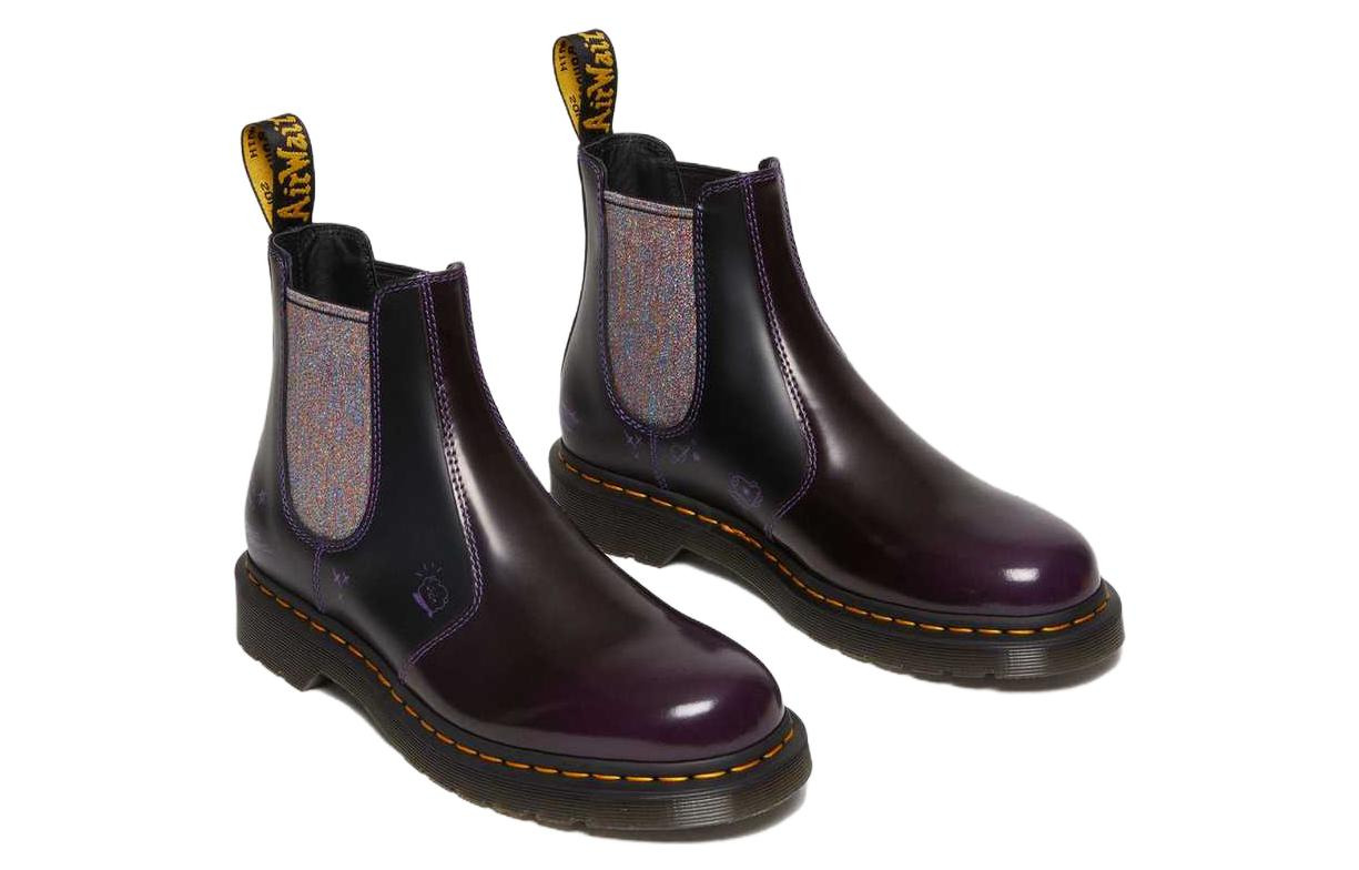 (WMNS) Dr. Martens x BT21 2976 Leather Chelsea Boots 'Purple Black' 30892511 - 3