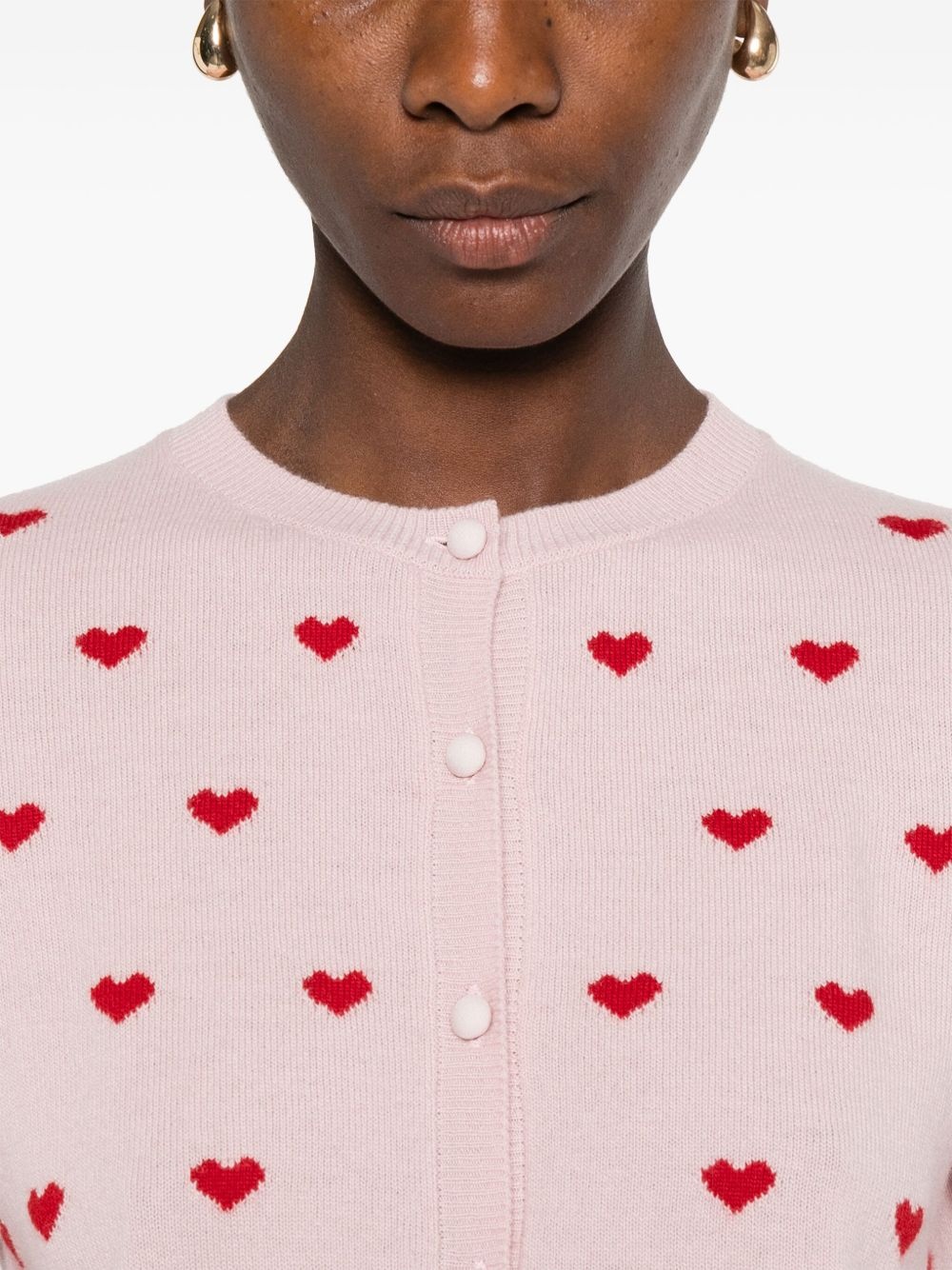heart-pattern button cardigan - 5