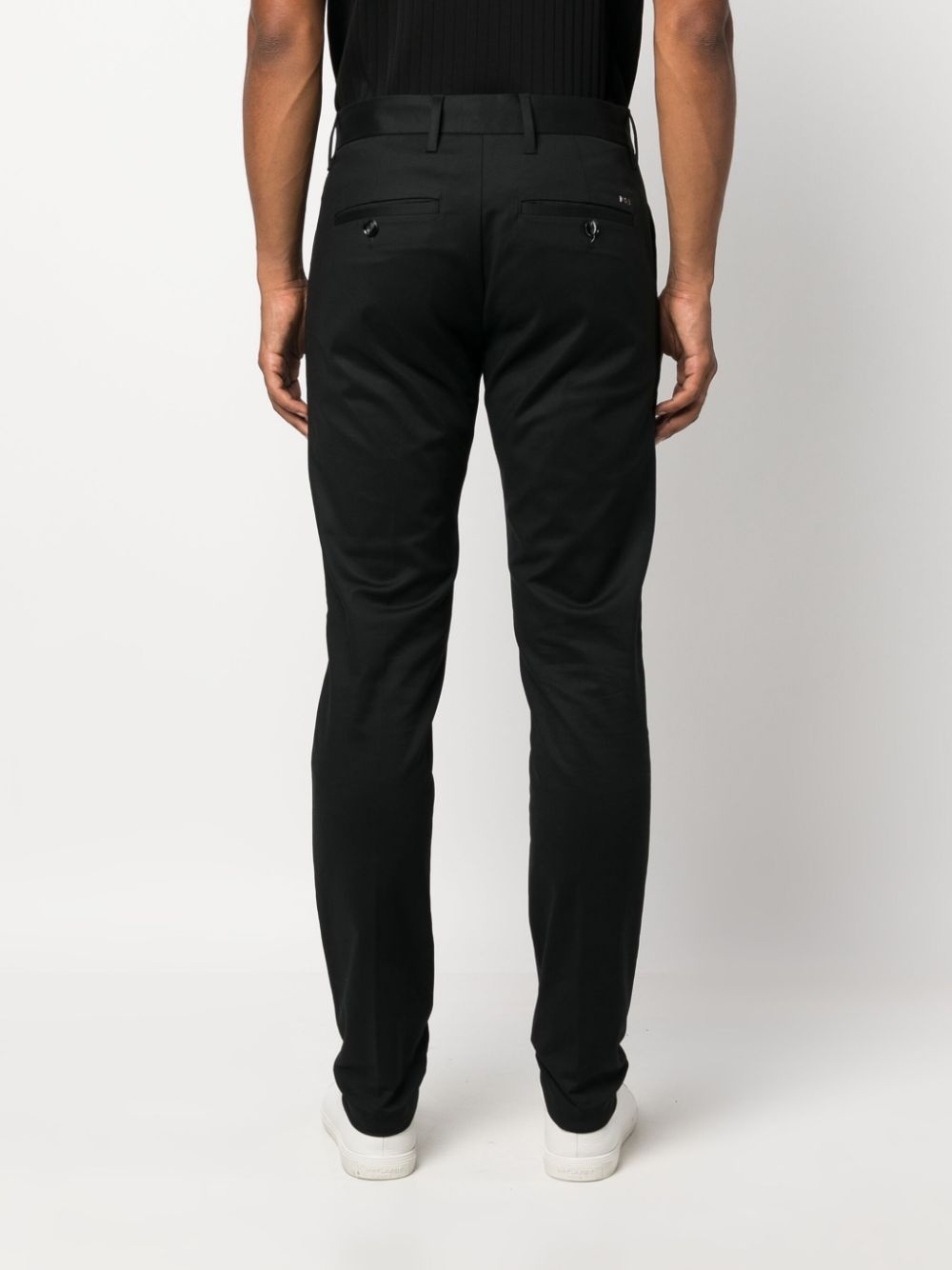 pressed-crease cotton chino trousers - 4