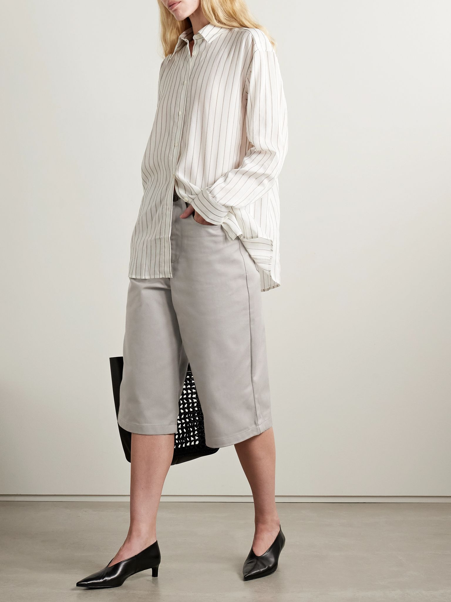 Organic denim shorts Light gray - 2