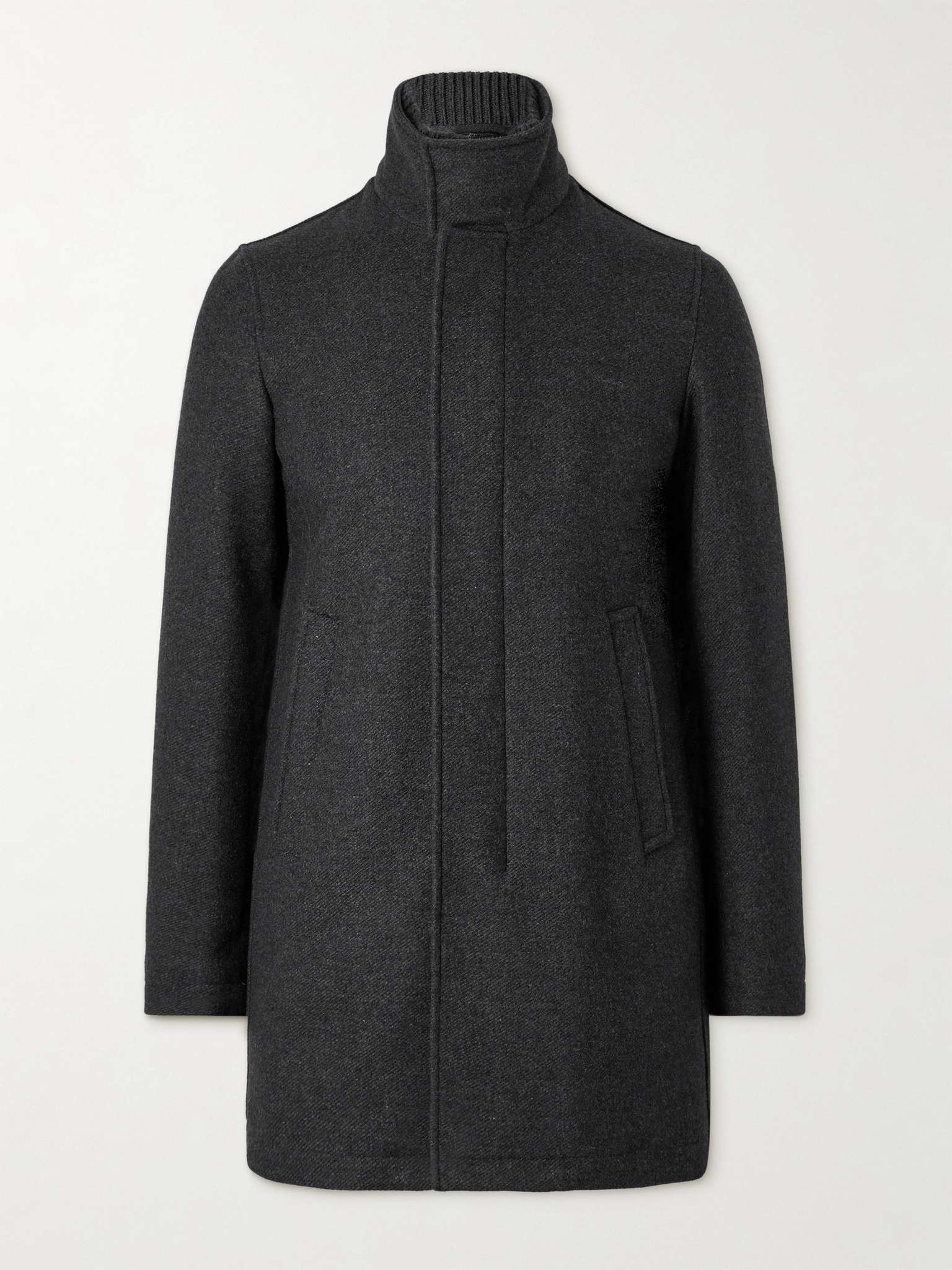 Wool-Blend Felt Coat - 1