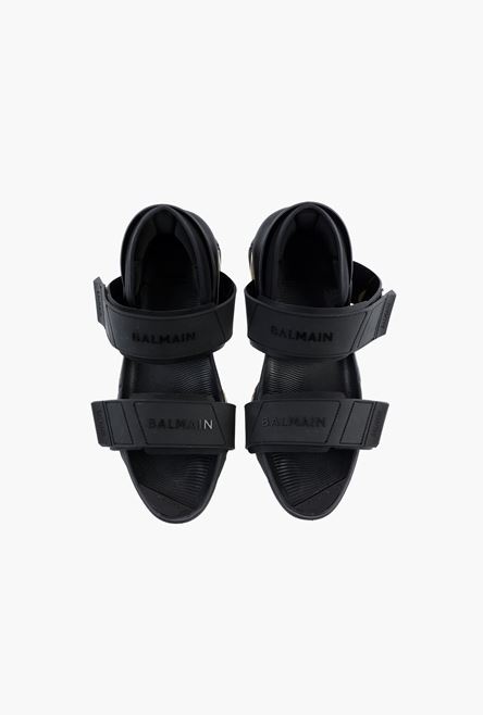Black and gold neoprene B-Bold sandal sneakers - 4
