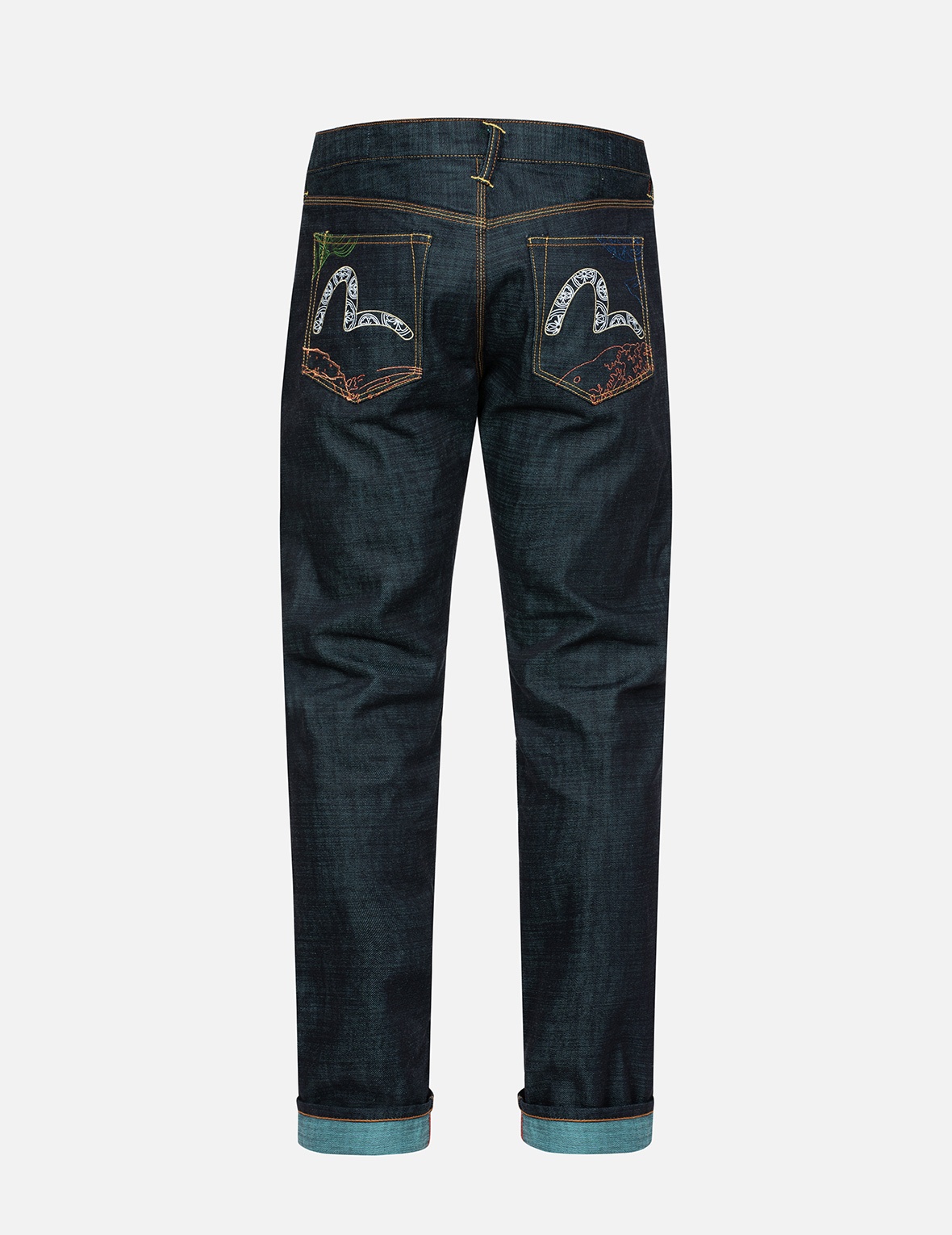SASHIKO PATTERN POCKETS CARROT FIT JEANS #2017 - 2