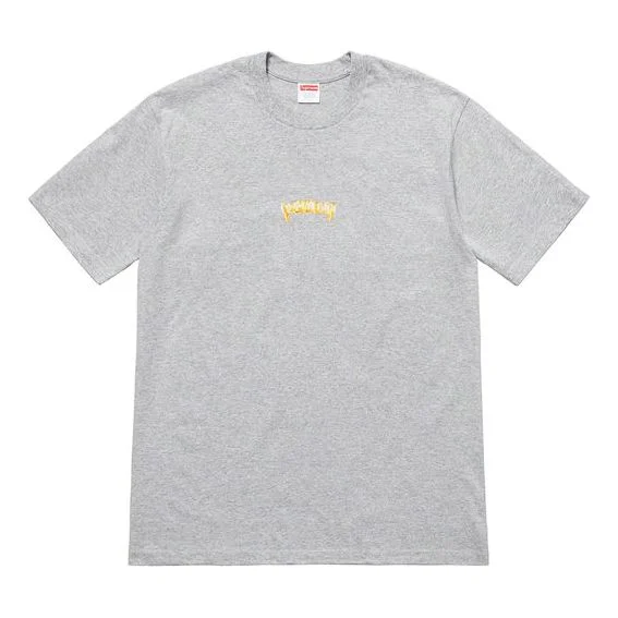 Supreme SS19 Fronts Tee Heather Grey Round Neck Pullover Short Sleeve Unisex Gray SUP-SS19-275 - 1