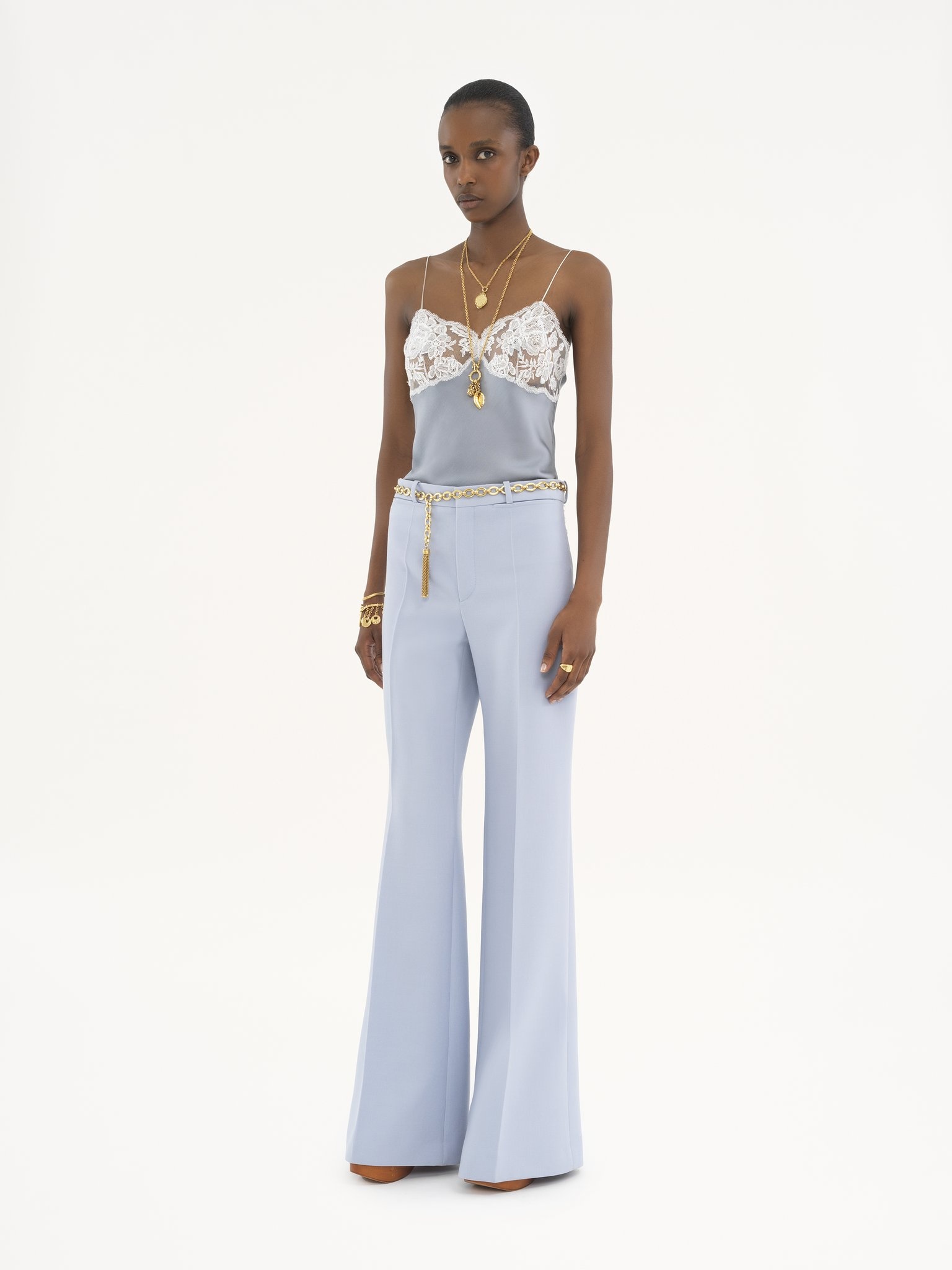 FLARED TAILORED PANTS IN WOOL CRÊPE - 3