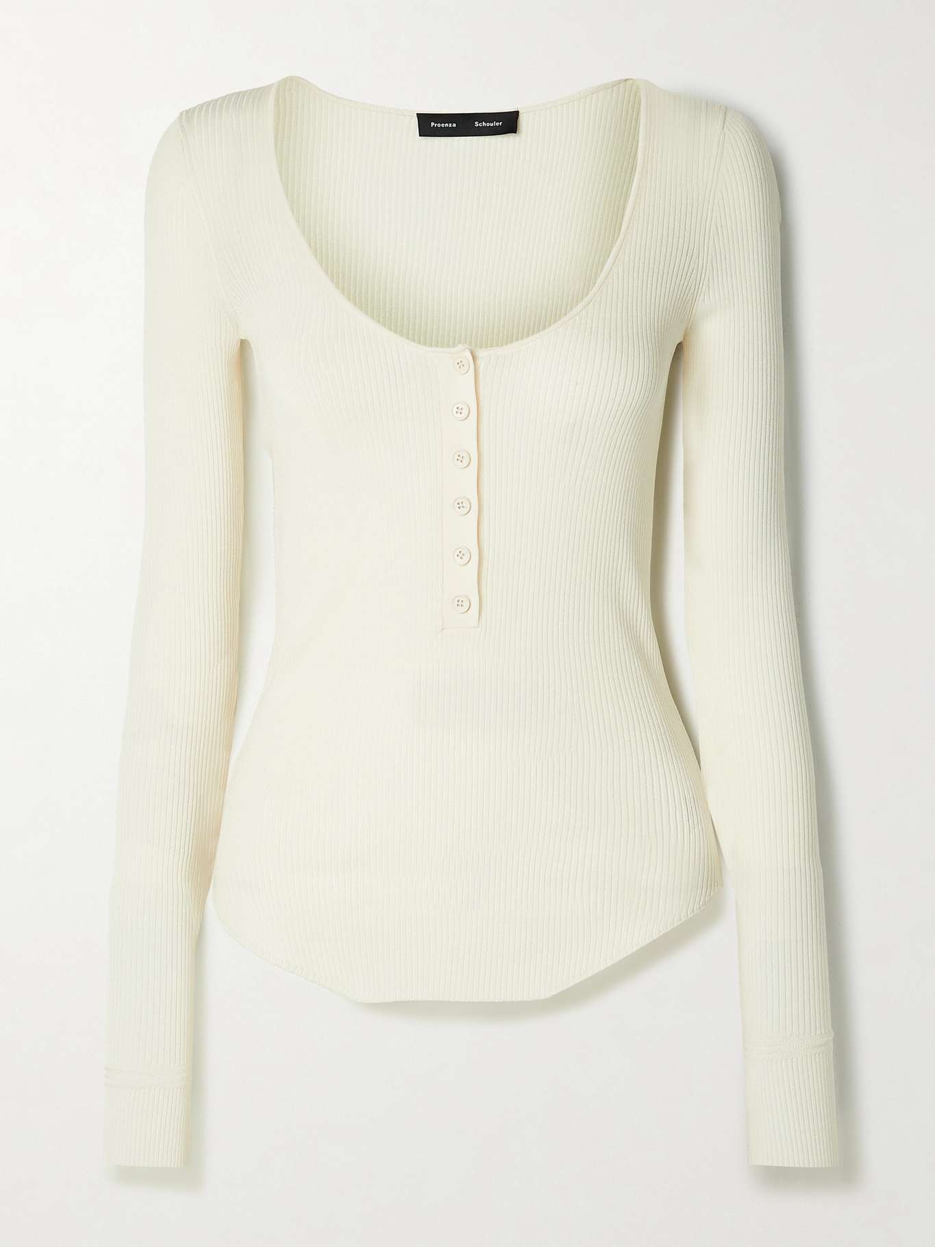 Boyd ribbed-knit Henley top - 1