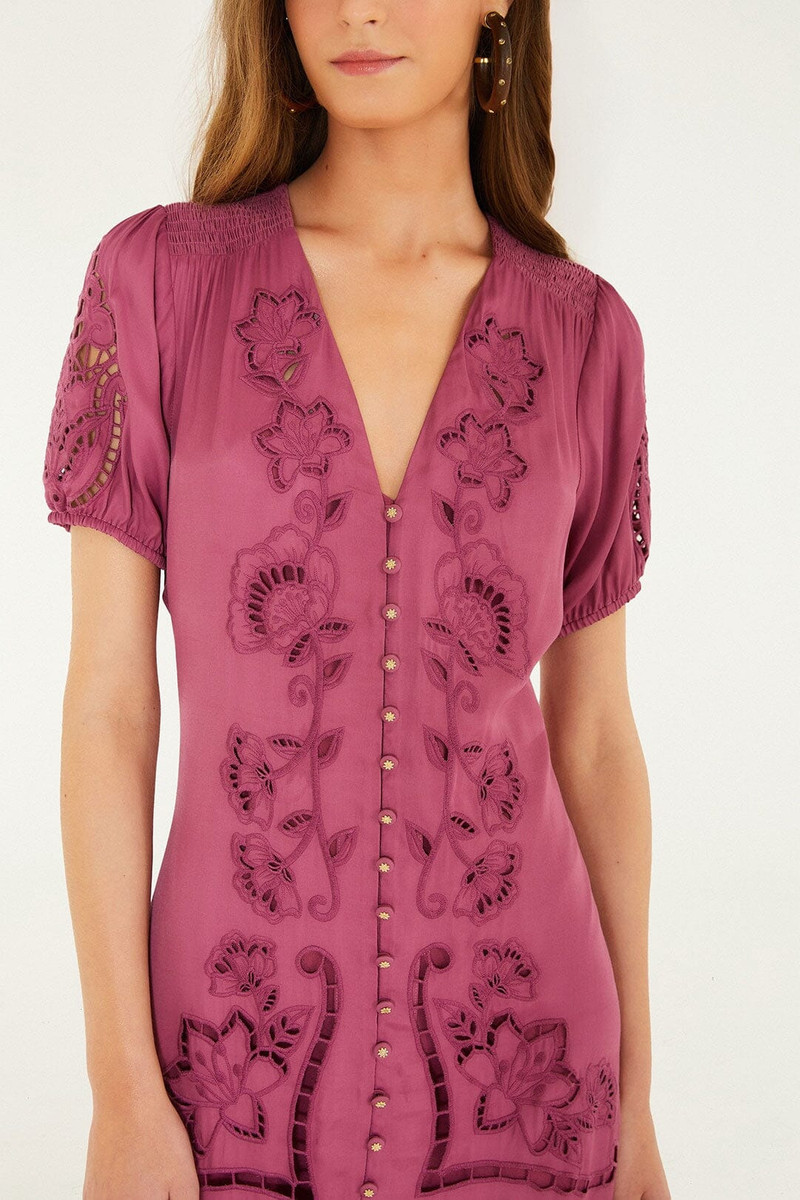 FARM RIO Pink Richelieu Lenzing™ Ecovero™ Viscose Maxi Dress outlook