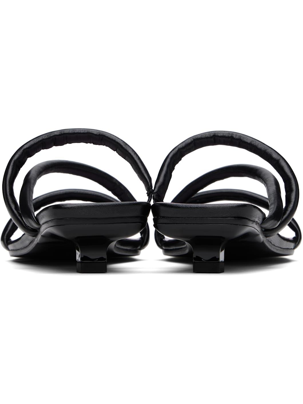 Black Morena Nappa Leather Heeled Sandals - 2