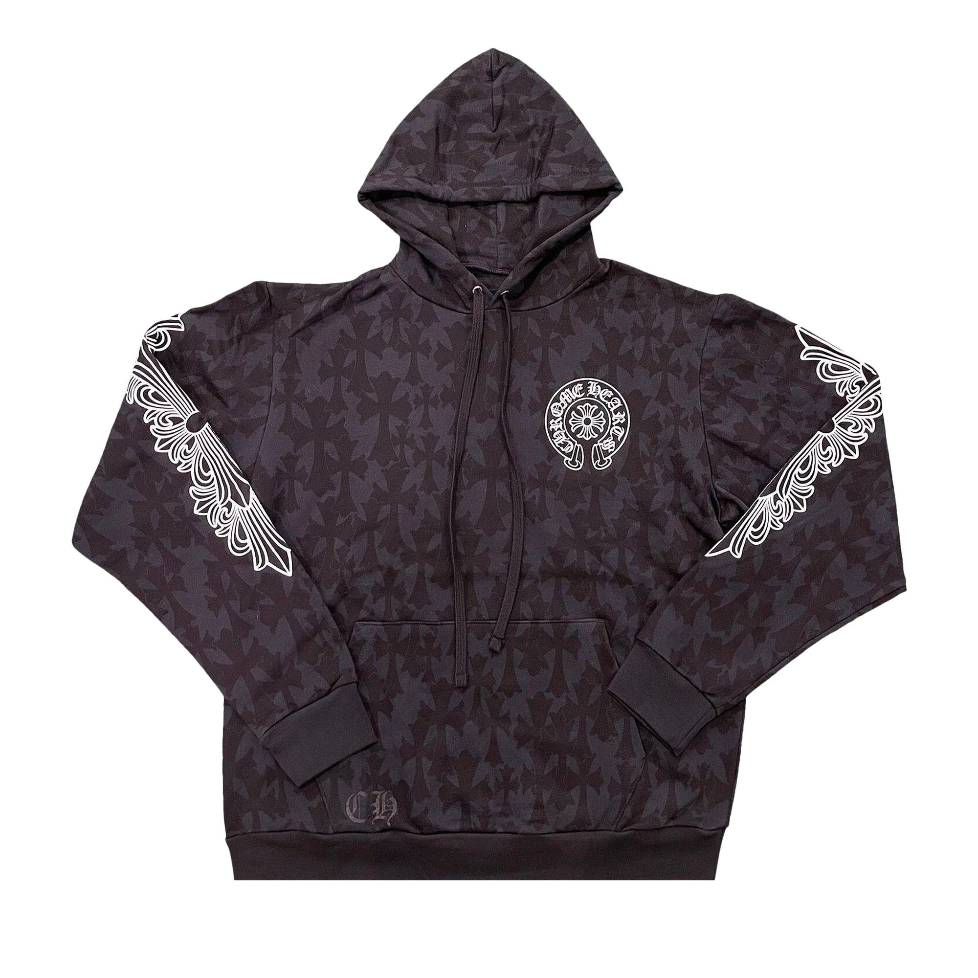 Chrome Hearts Plus Cross All Over Print Hoodie 'Black' - 1