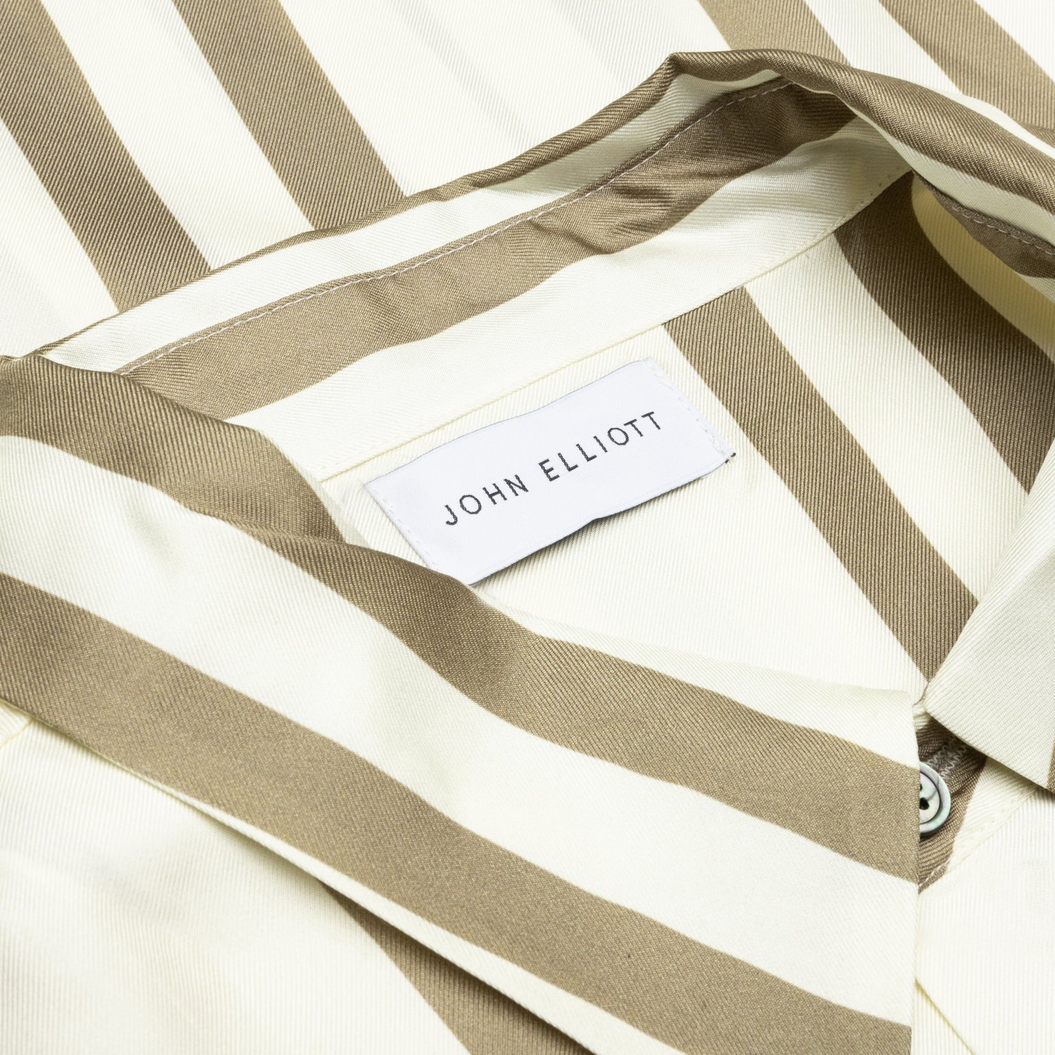 SILK S/S BUTTON UP - BARK STRIPE/SALT - 3