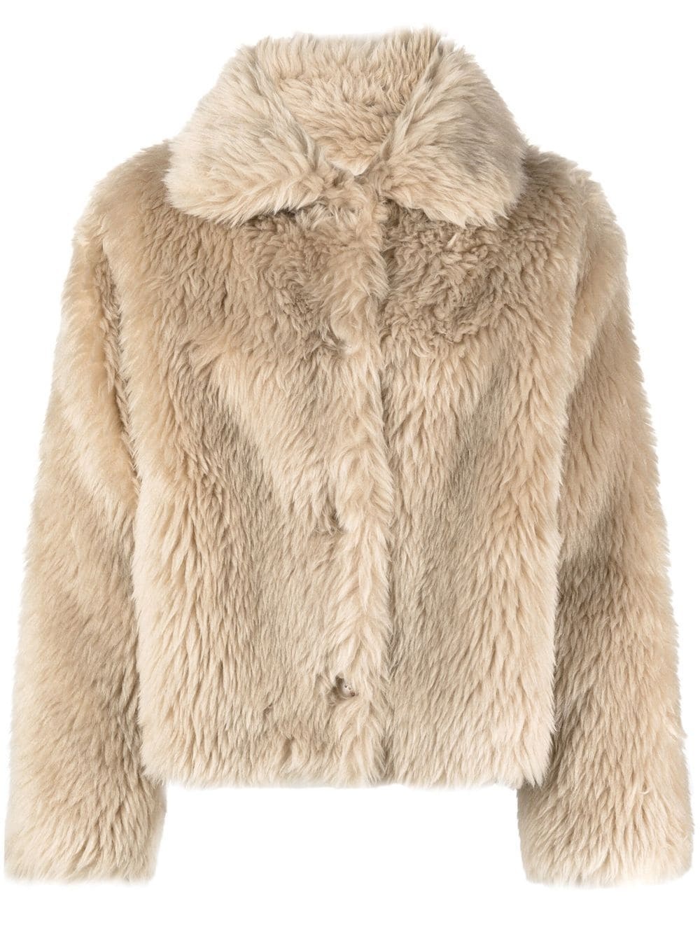 long-haired wool coat - 1