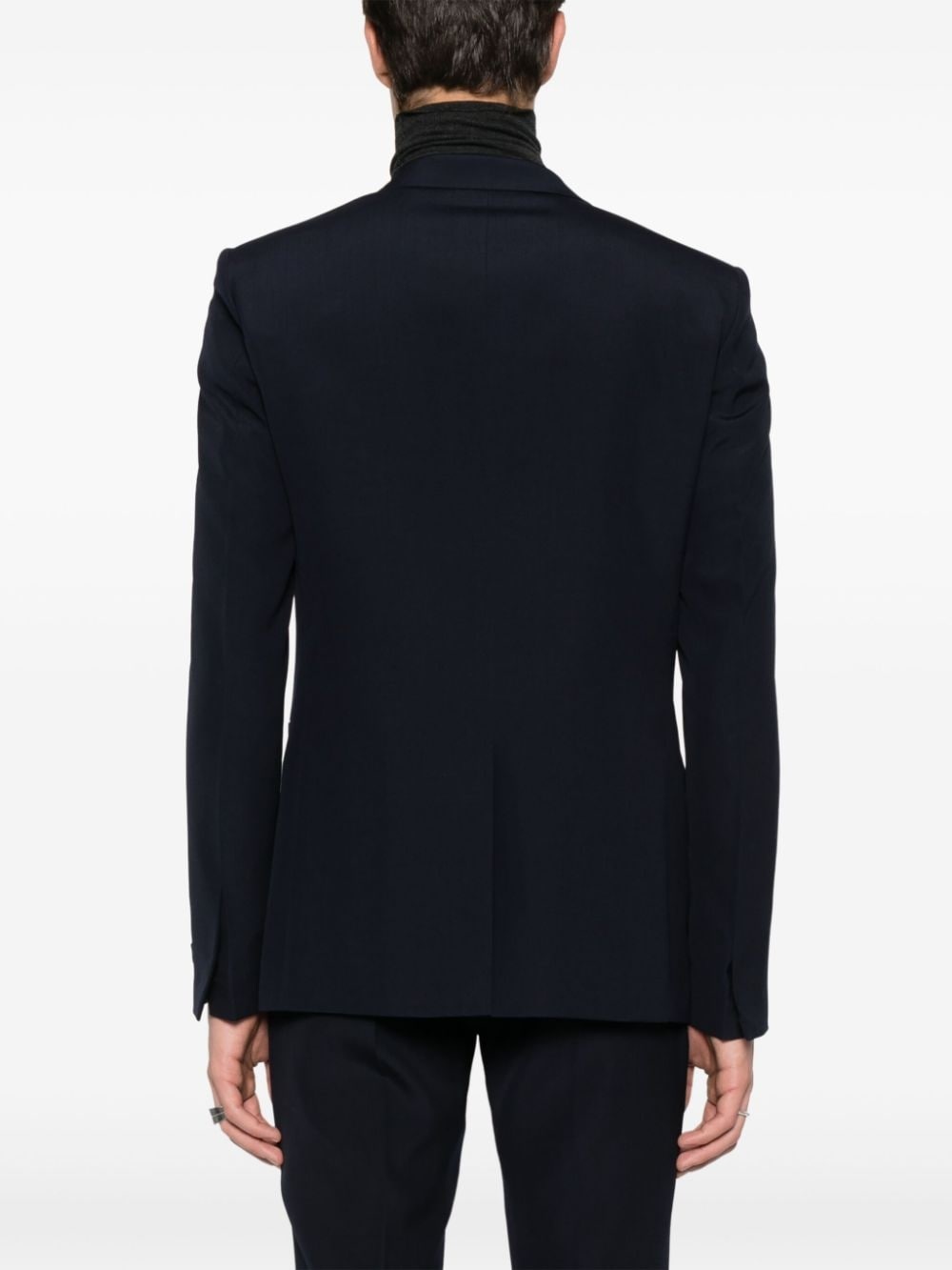 wool single-breasted blazer - 4