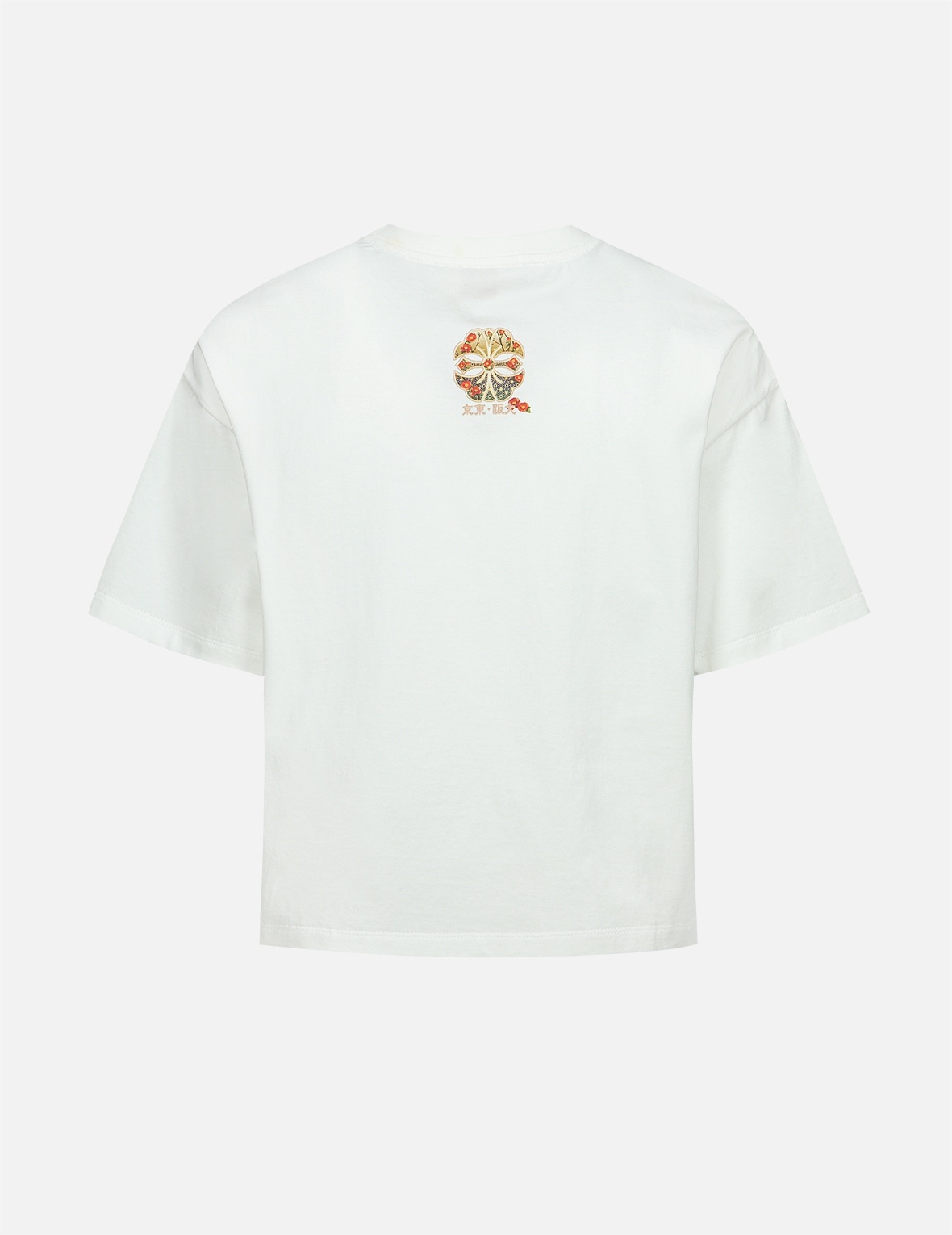 LOGO AND BROCADE-PATTERN KAMON PRINT T-SHIRT - 2