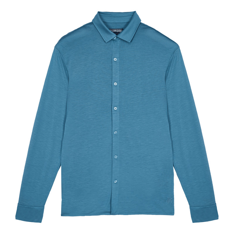 Men Jersey Tencel Shirt Solid 1