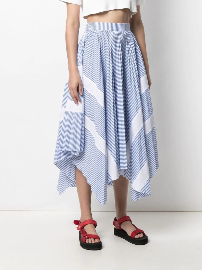 pinstriped asymmetric skirt 3