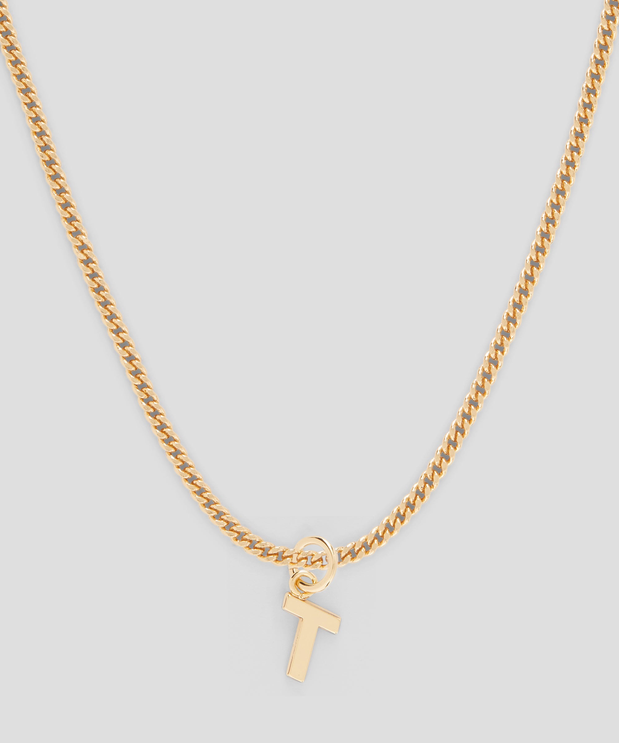 Brass letter T charm - 2