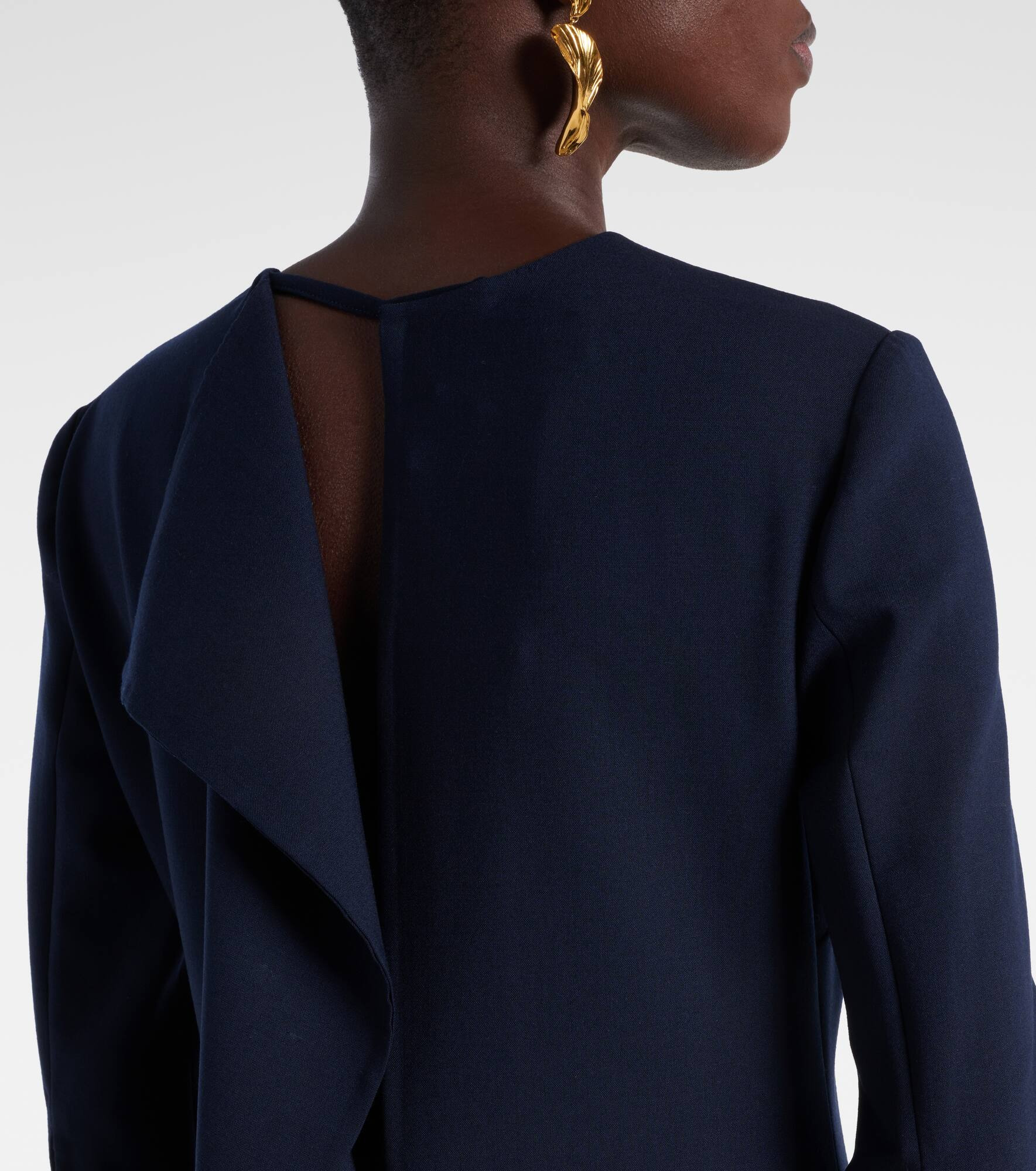 Embellished open-back wool-blend kaftan - 6