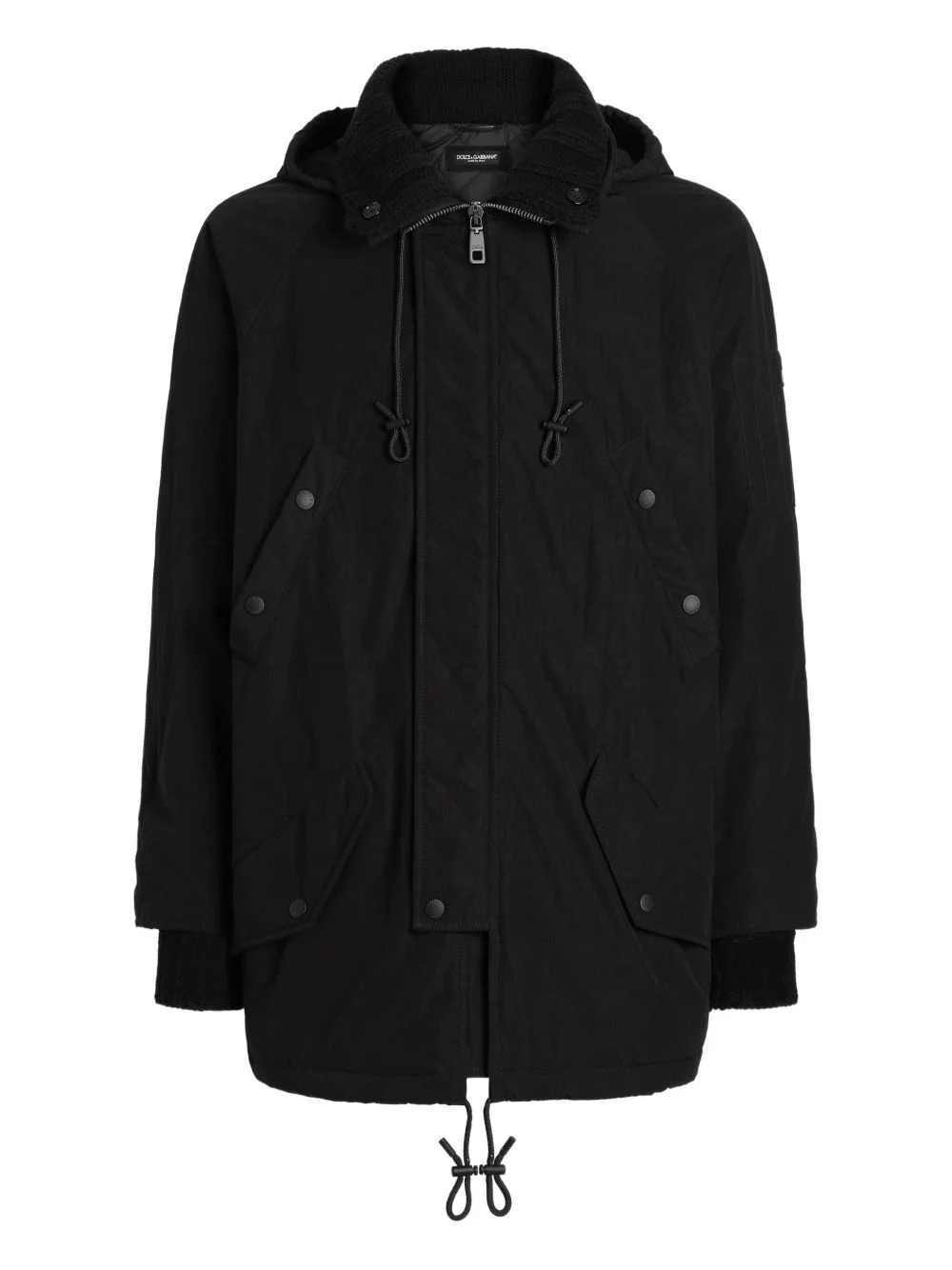 hooded drawstring jacket - 1