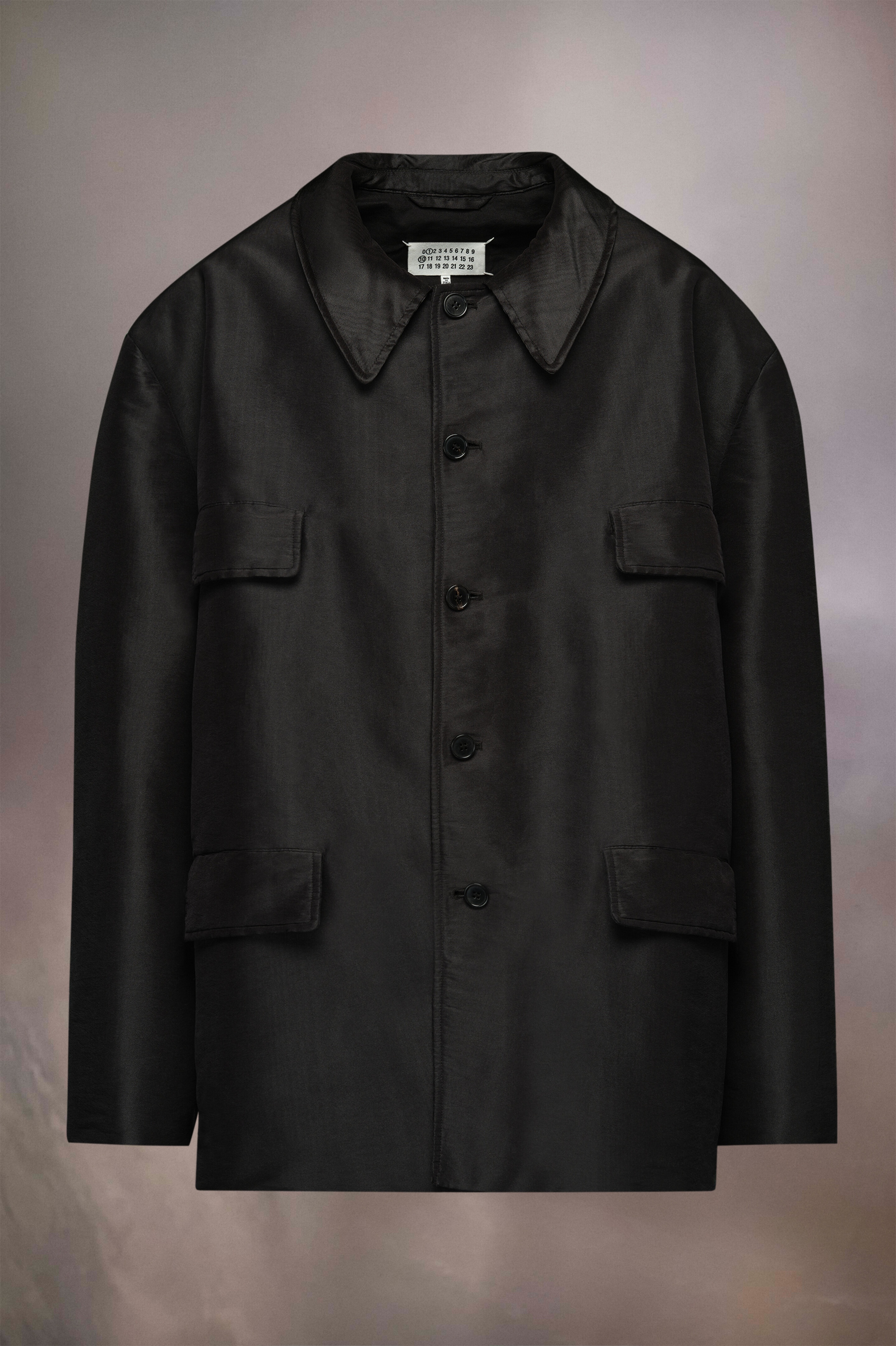Silk poly moiré caban coat - 1